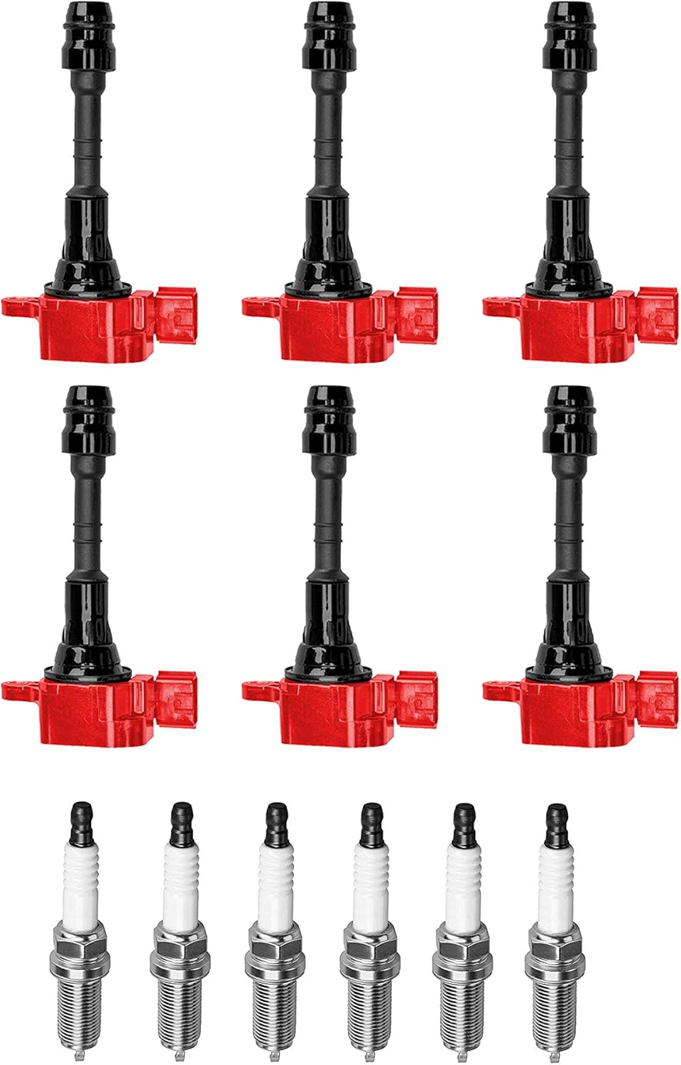 Set of 6 Ignition Coil Pack and Iridium Spark Plug 3.5 V6 Compatible with Nissan Altima Maxima Pathfinder Frontier Quest Infiniti I35 G35 FX35 QX4 2002 2003 2004 2005 2006 2007 2008 Replaces# UF349
