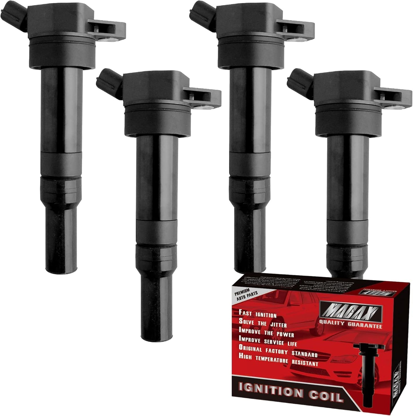 Set of 4 Ignition Coils UF652 C1803 Compatible with Hyundai Kia Dodge Accent Veloster Rio Soul Attitude - L4 1.6L