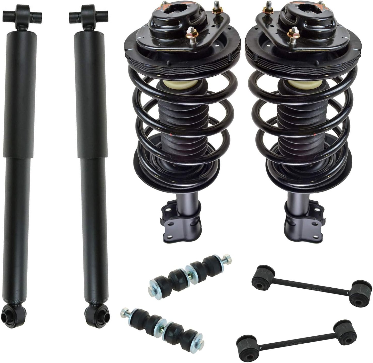TRQ Front and Rear Suspension Kit Complete Strut & Coil Spring Assembly Shock Absorber Sway Bar Stabilizer Link Compatible with 06-13 BMW