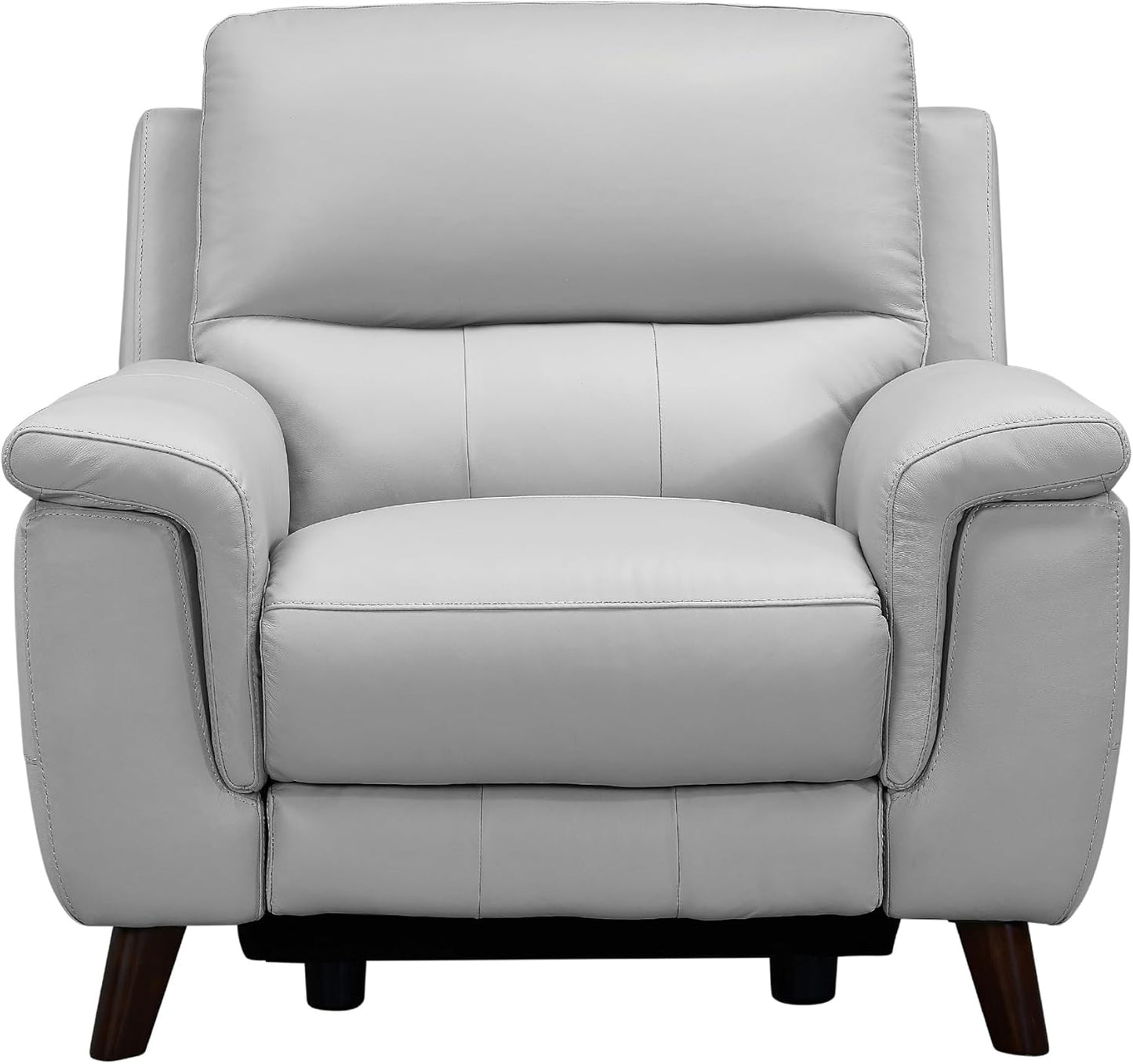 Armen Living Lizette Contemporary Top Grain Leather Power Reclining Living Room Accent Chair, Dove Grey