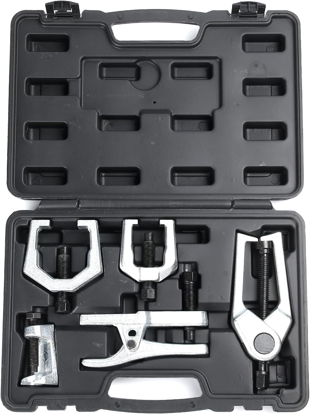 5pc Ball Joint Separator, Splitter Removal Kit, Ball Joint Removal Tool Set Pitman Arm Puller, Tie Rod End Tool Set for Front End Service(red)