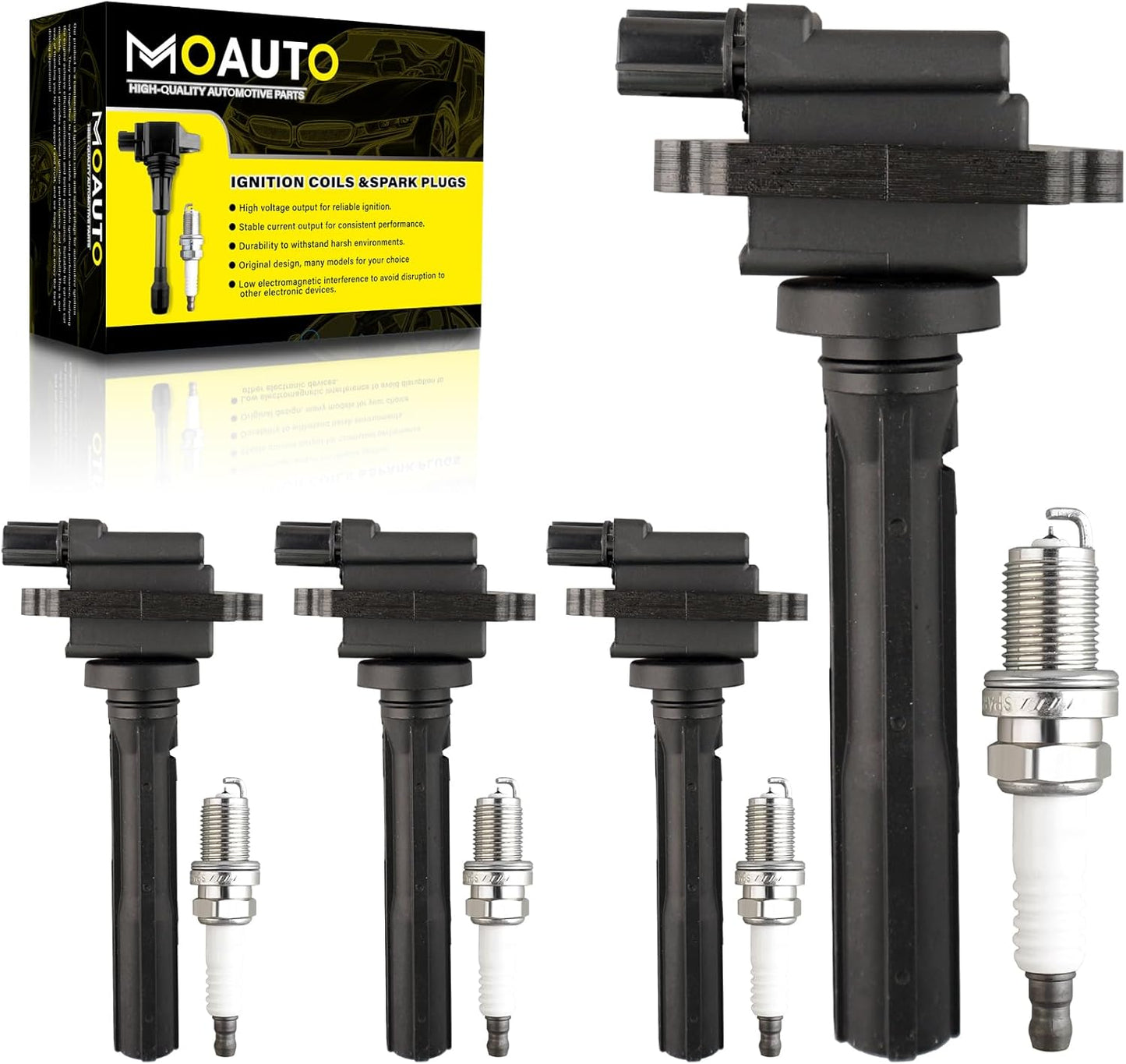 Set of 6 Ignition Coils Pack UF796 90919-A2008 & 6 PCS Iridium Spark Plugs Compatible with Lexus GS350 GS450h IS300 IS350 LC500h LS500h RC300 RC350 RX450h RX450hL Toyota Highlander Tacoma