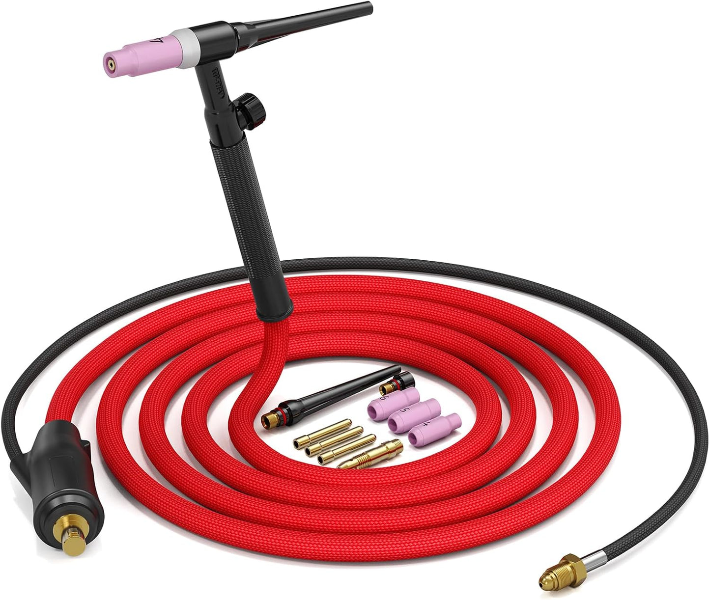ARCCAPTAIN TIG Welding Gun, WP-17V Argon TIG Torch with 13FT Red Air Hose and 35-50mm Connector, Lift Tig Torch 150amp with 13FT Cable for ARCCAPTAIN ARC200, MIG200, MIG250, ARC205 Pro and MIG205 Pro