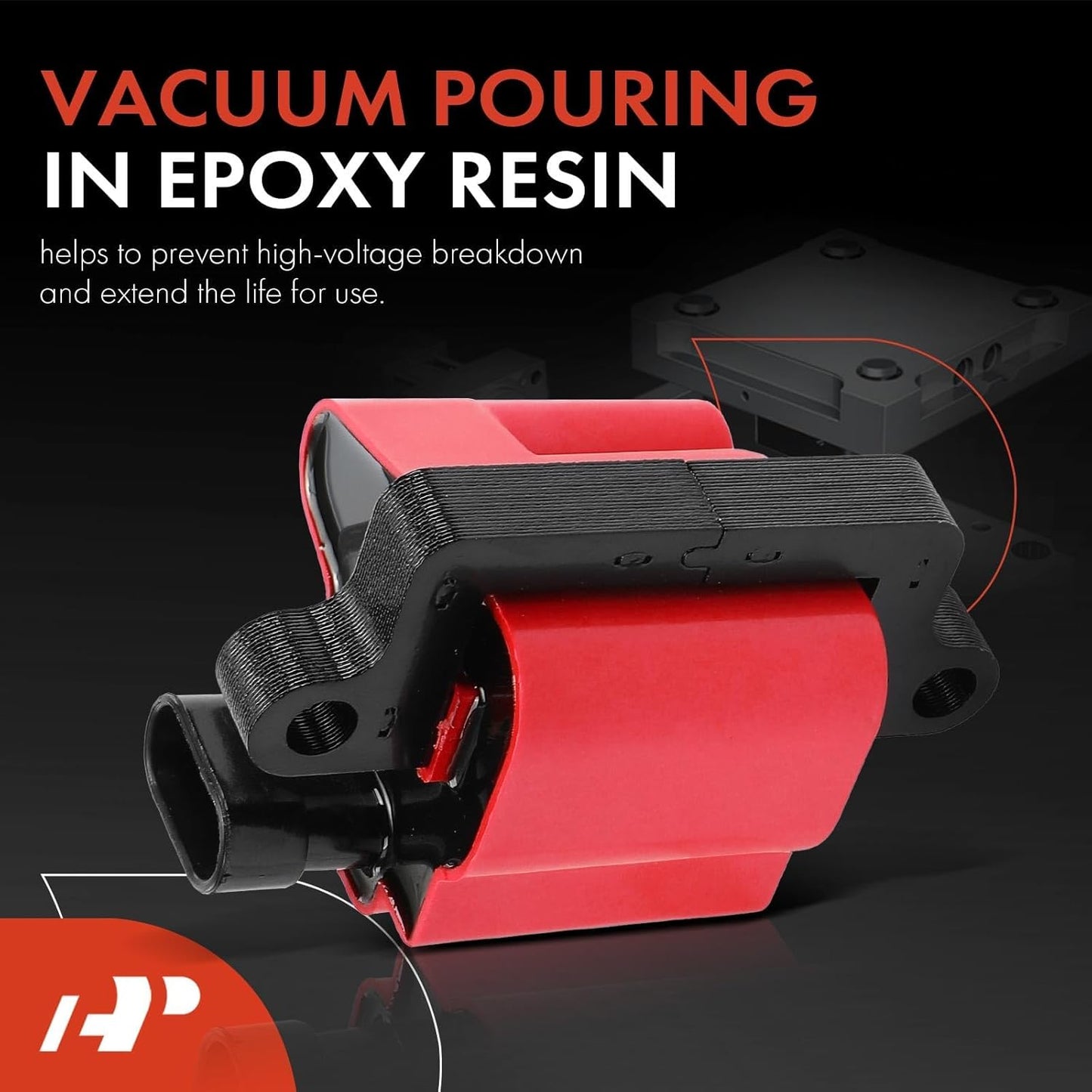 A-Premium (Red) Engine Ignition Coil Pack Compatible with Chevy Silverado 1500, Tahoe, Suburban, Express & GMC Sierra 3500 Classic, Yukon, Savana & Cadillac Escalade & Workhorse & Isuzu, 8-PC Set