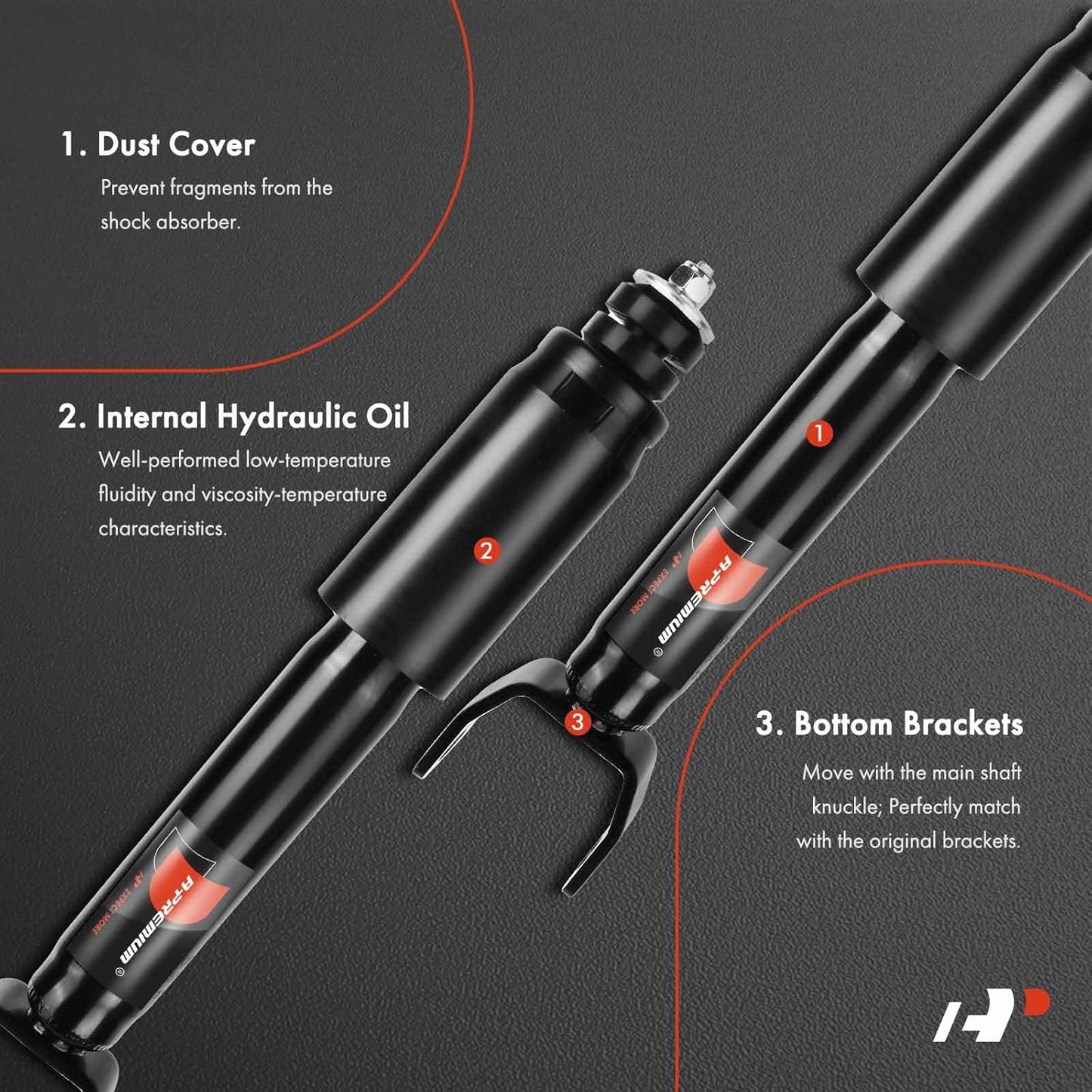 A-Premium Shock Struts Absorber Compatible with Chevrolet Corvette 1997-2004/2007-2013 5.7L 6.0L 6.2L 7.0L Rear Driver and Passenger Side 2-PC Set