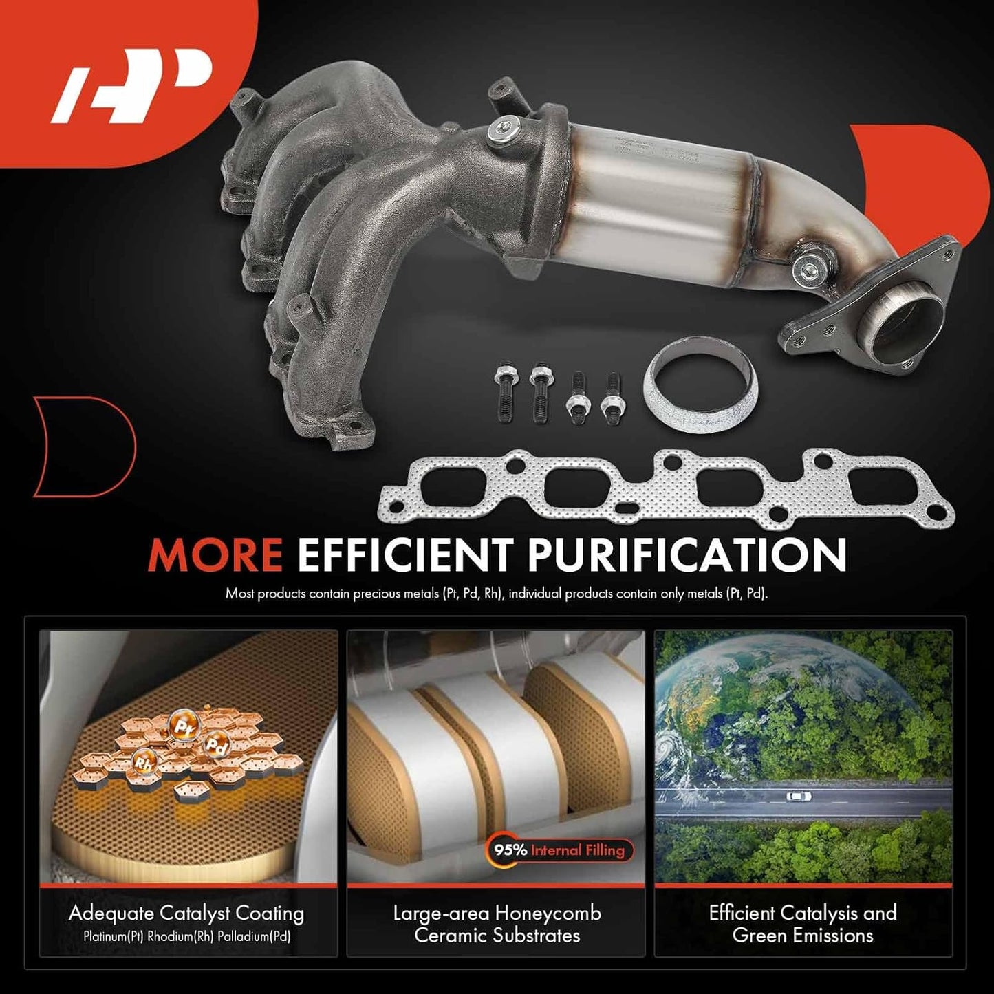 A-Premium Front Exhaust Manifold Catalytic Converter Kit Direct-Fit Compatible with Chevrolet Colorado 2007-2012 & GMC Canyon 2007-2012 & Isuzu i-290 i290 2007-2008, 2.9L, EPA Compliant