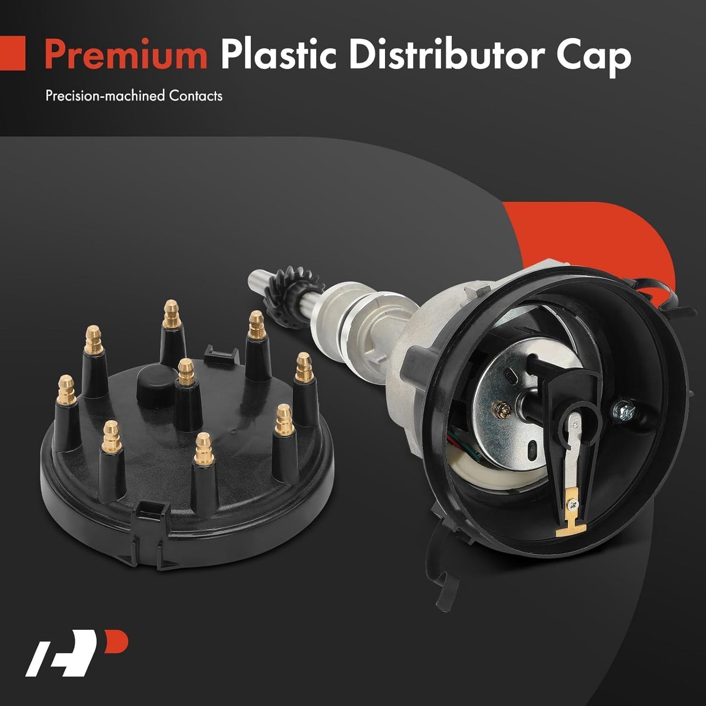 A-Premium Ignition Distributor with Cap and Rotor Compatible with Ford F-150 F-250 F-350 1988-1991, Bronco, E-150 E-250 E-350 Econoline, E-150 E-250 E-350 Econoline Club Wagon, 5.8L