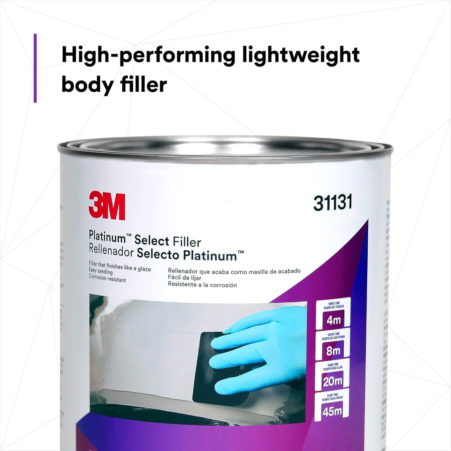 3M Platinum Select Filler 31131, Lightweight, Stain Free, Tack Free, Creamy Formula, 1 gallon (3 fl oz)