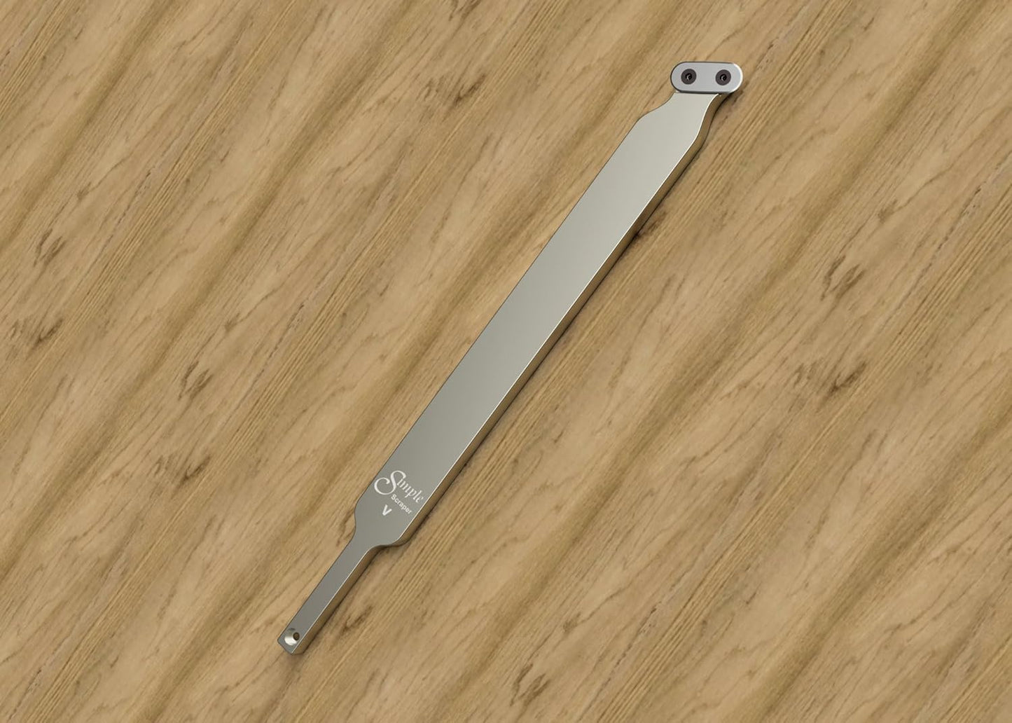 Simple Scraper V 12" long angled carbide tool for steep or straight inside walls and bottom finishing, USA Made (with Handle, Oval Cutter)