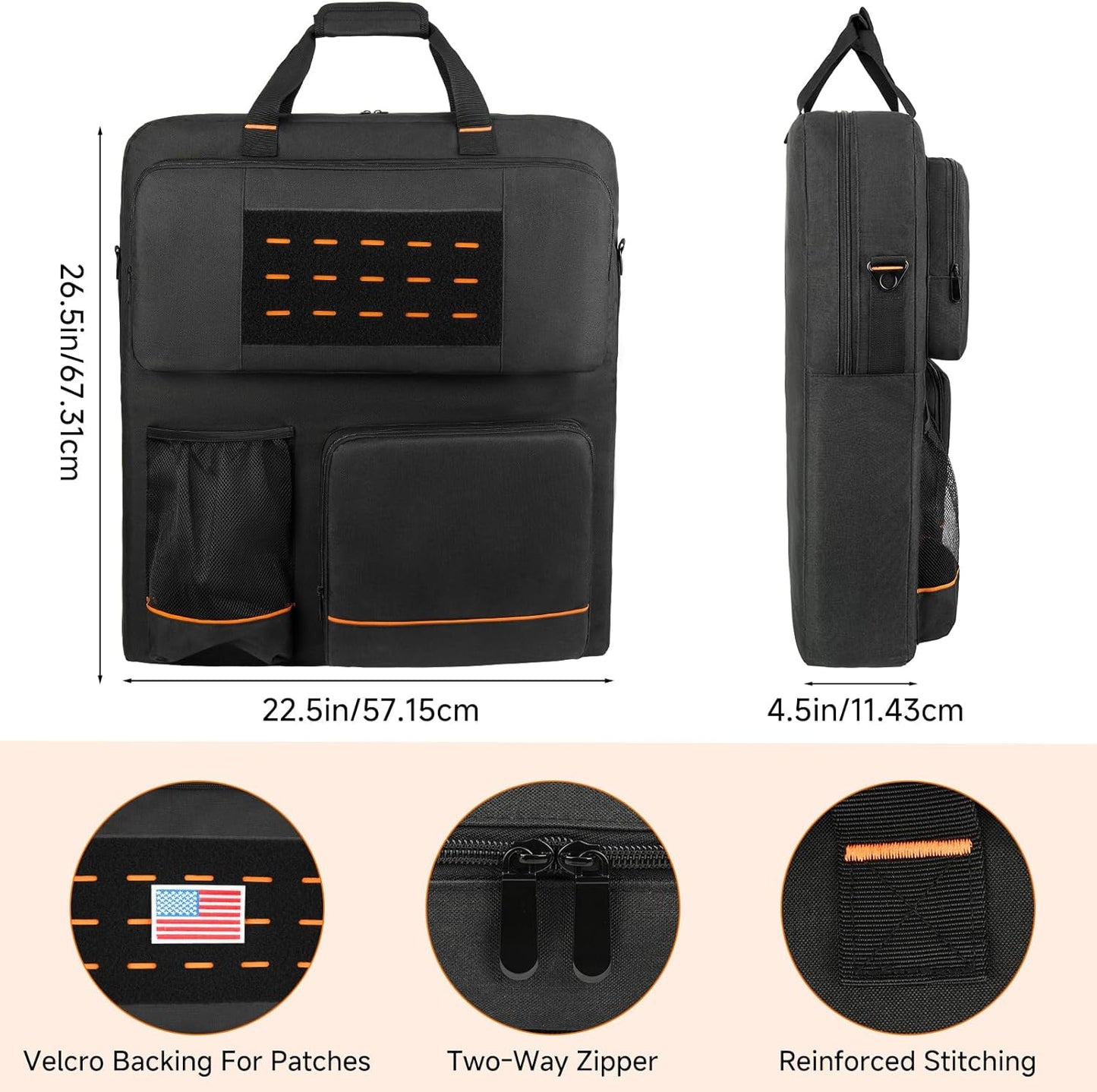 Solar Panel Storage Bag Compatible with Jackery SolarSaga 100X/200W & Anker SOLIX PS100 PS200 - Padded Case for 2 Panels, Shoulder Strap & Multi-Pockets