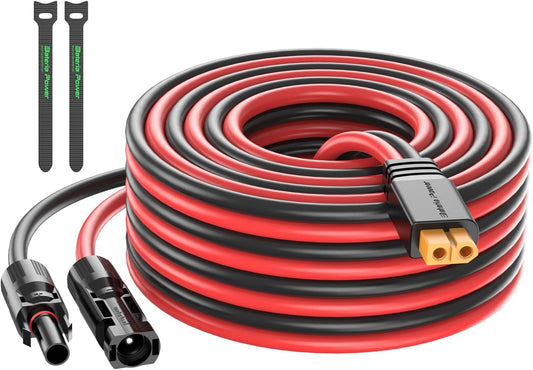 Solar to XT60 Charge Extension Cable 10AWG 25Ft, Solar Connector to XT60 Adapter Cable for Solar Panel to LiFePO4 Battery RV Portable Power Station Solar Generator,10AWG 25Ft