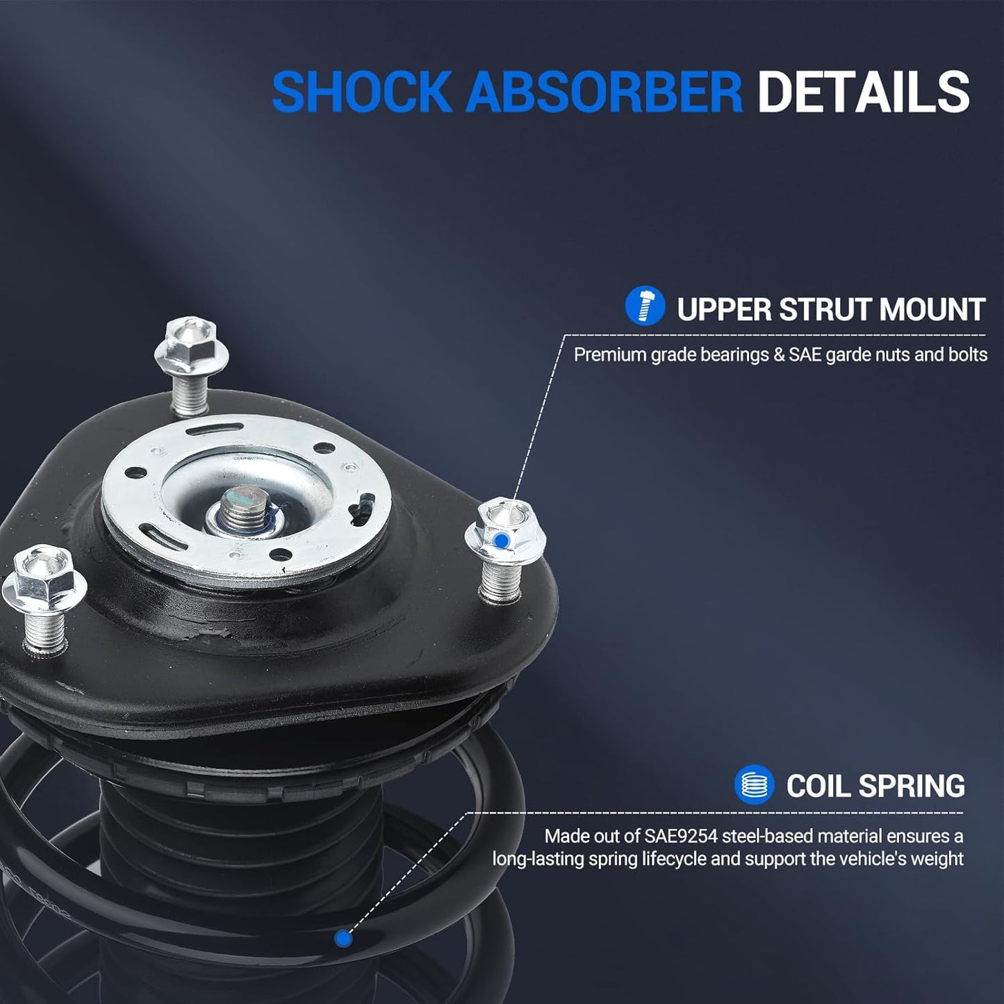 Autoround Front Complete Strut & Coil Spring Assembly Compatible with Toyota Prius 2010 2011 2012 2013 2014 2015-172689 172688 Both Driver and Passenger Side