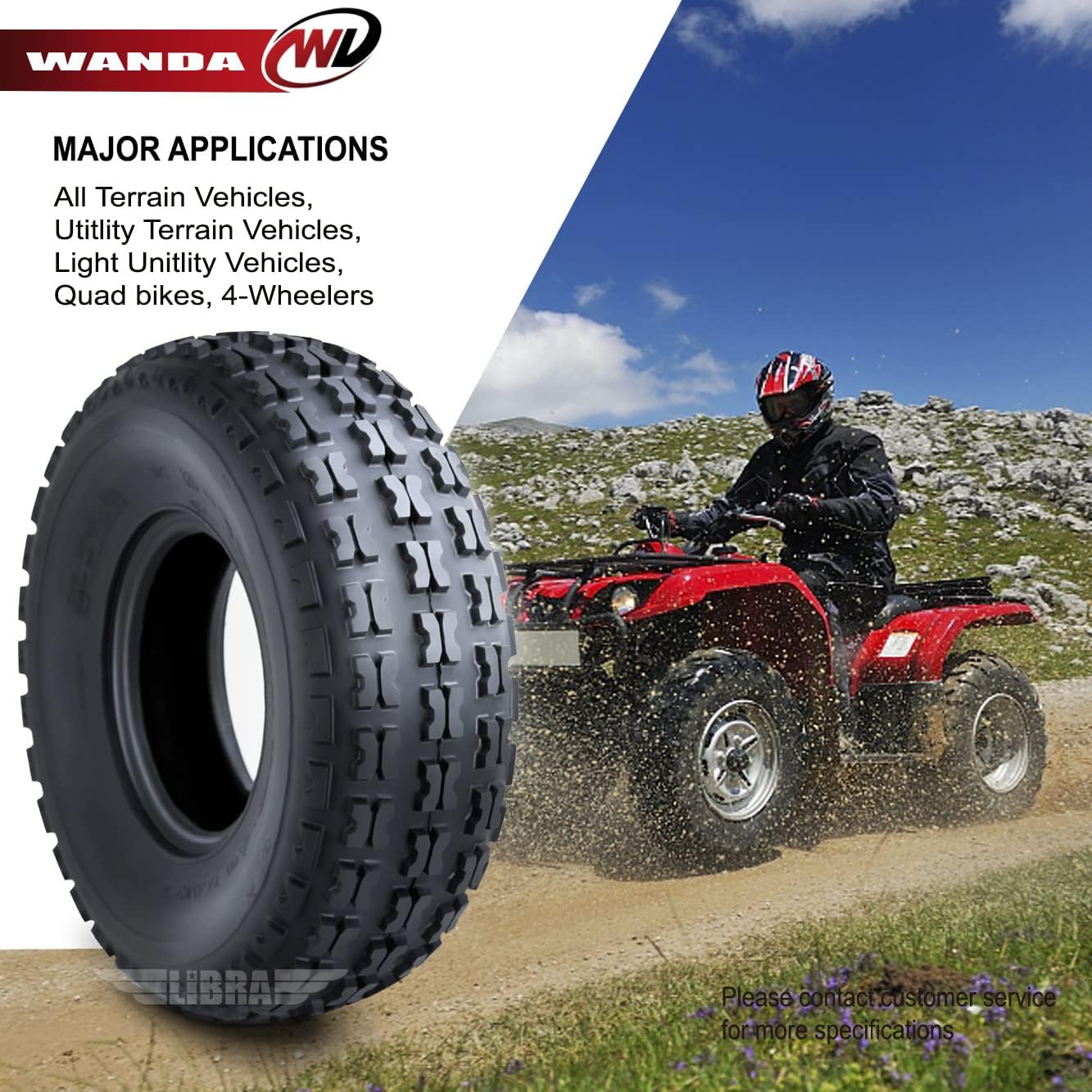 WANDA One New Sport ATV Tires 19X7-8 4PR - 10035