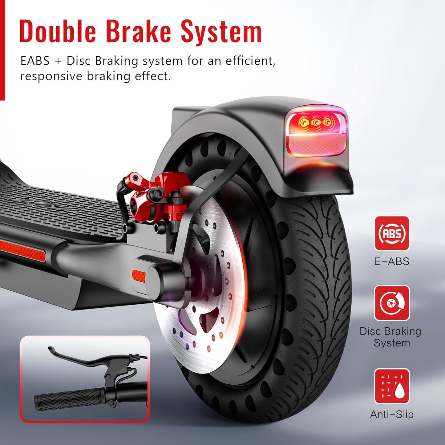 SISIGAD Electric Scooter Adults Peak 500W Motor, 8.5" Solid Tires, 19Mph Speed, Long Miles Range, Scooters for Adults, Foldable E-Scooter for Commuting with Double Braking System, APP Control