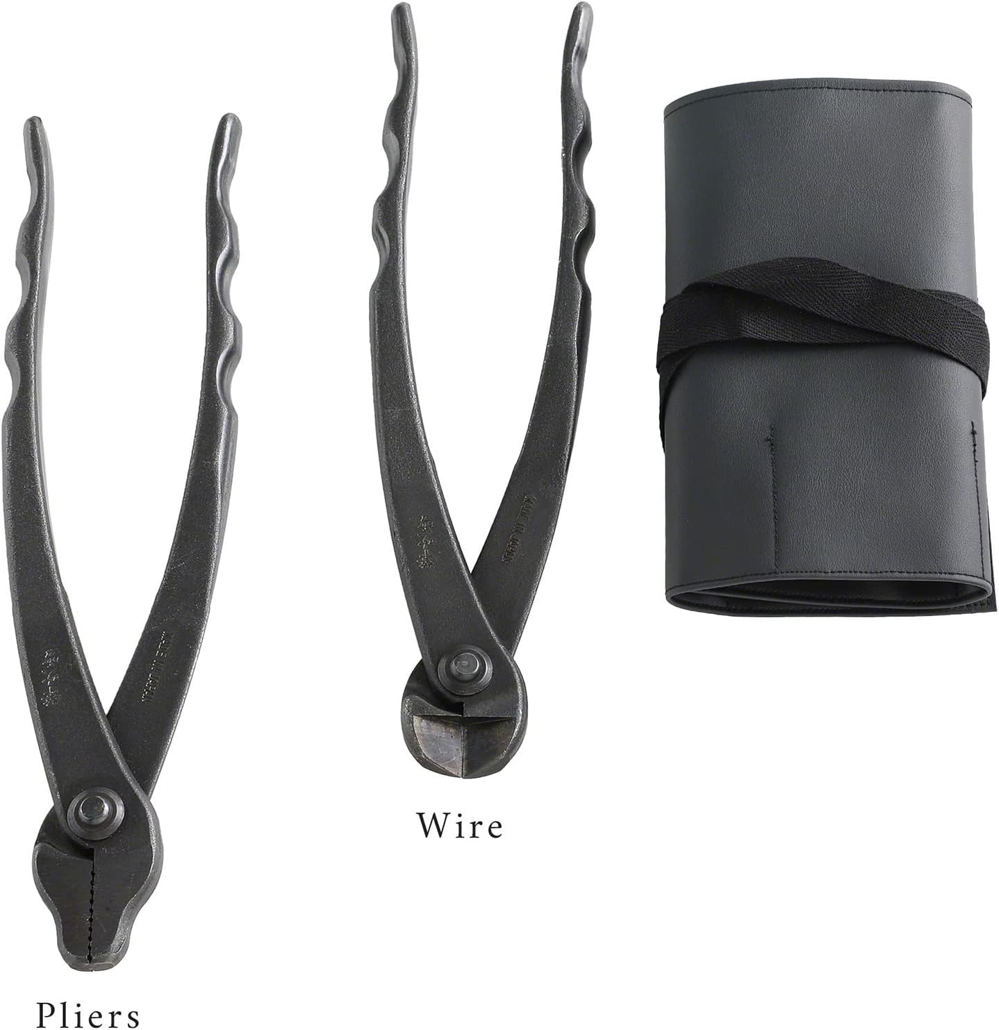 Wazakura Made in Japan 5 PCS Bonsai Cutter Tools Set with Roll Bag: Concave Branch Cutter, Knob Cutter, Jin Plier, Wire Cutter, Root Cutter. Bonsai Tool Kit - 5PCS Bonsai Cutter Set with Case