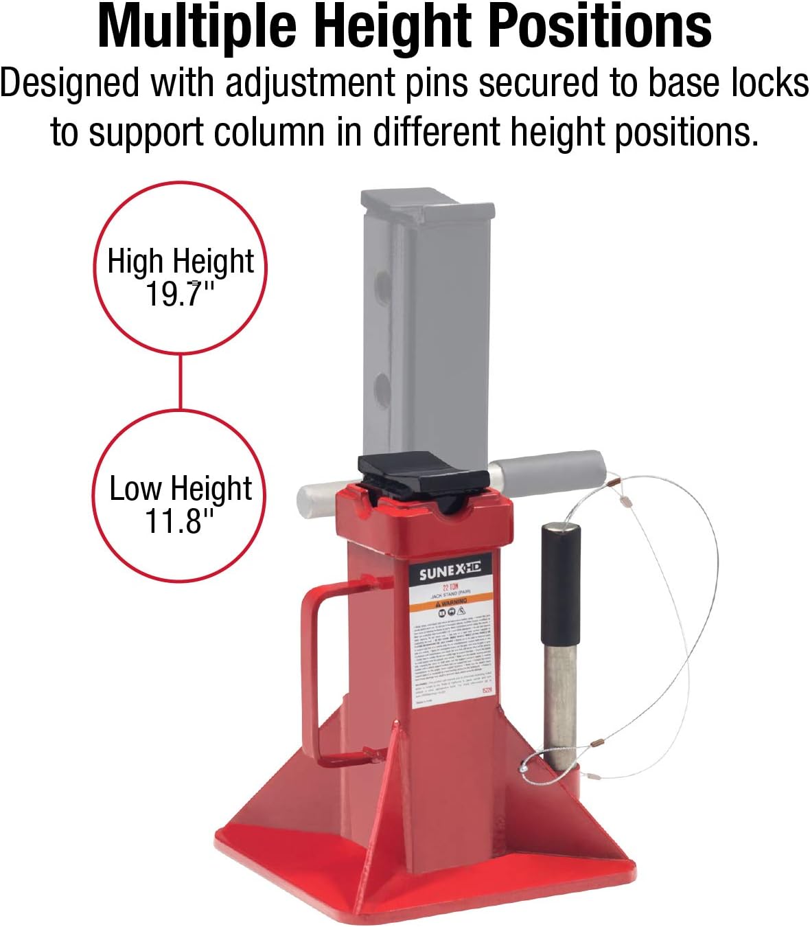 SUNEX TOOLS 1522A 22-Ton Jack Stands, Pair