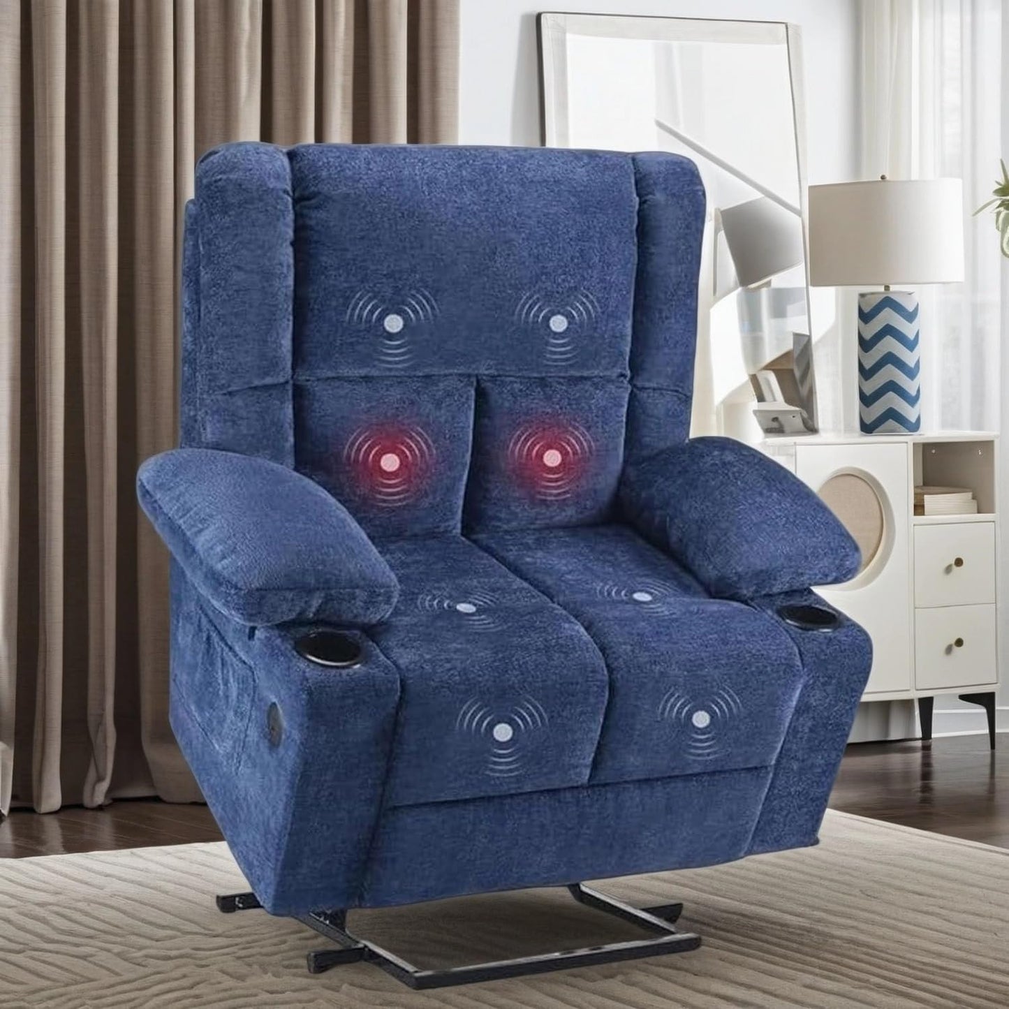 Swivel Rocker Recliner with 360 Degree Swivel, Small Recliners with 30 Degree, 90-150 Degree Angle, Faux Leather Lift Chair for Home Theater Seating, Adults, Living Room, Bedroom, Black