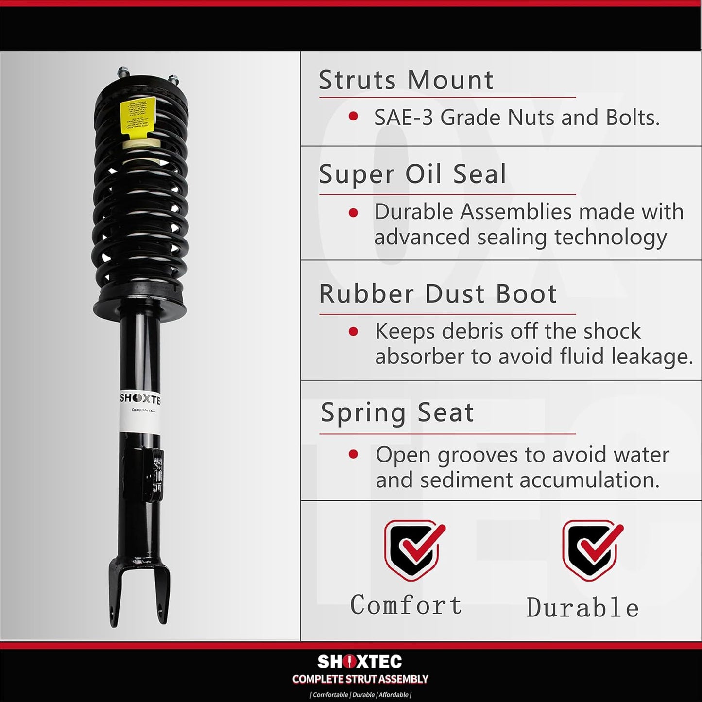 Shoxtec Front Pair Complete Struts Replacement for 2013-2019 Ford Flex 2013-2019 Lincoln MKT Repl. Part No.172656 172655