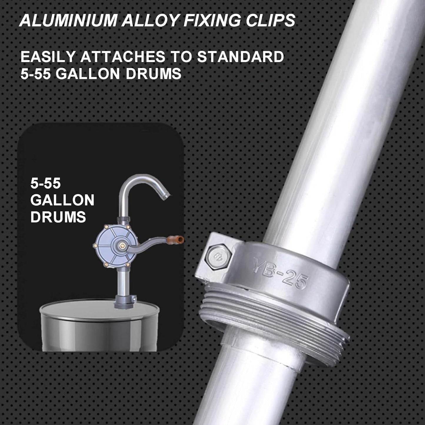 55 gallon Drum Pump, Hand Oil Transfer Pump,Upgraded all-aluminum package, for Fuel Barrel, Non-Corrosive, diesel, kerosene, light oil, heavy oil,Fits 5 to 55 Gallon Drums