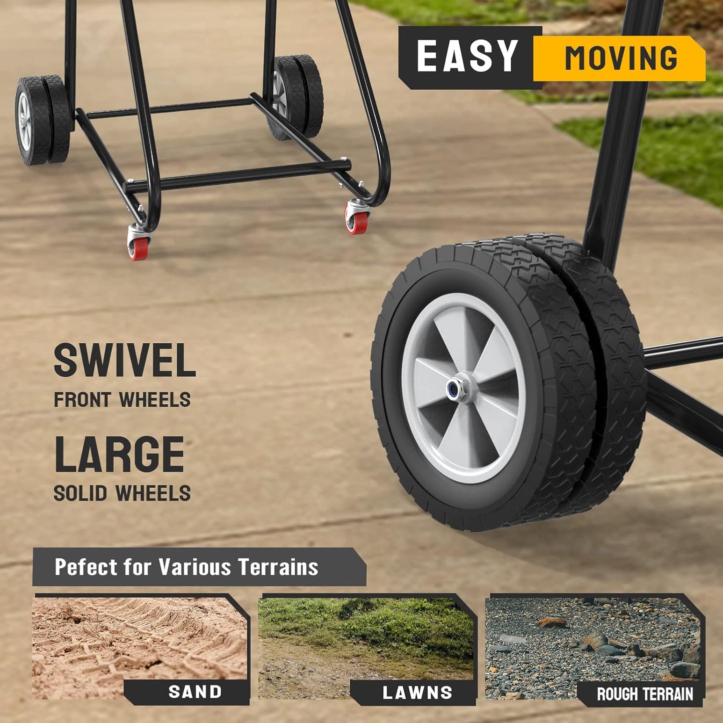 TUFFIOM Outboard Boat Motor Stand, Engine Stand Carrier Cart Dolly, Boat Motor Support Stand w/Wheels for Motor Storage Repair Maintenance 315lbs Capacity