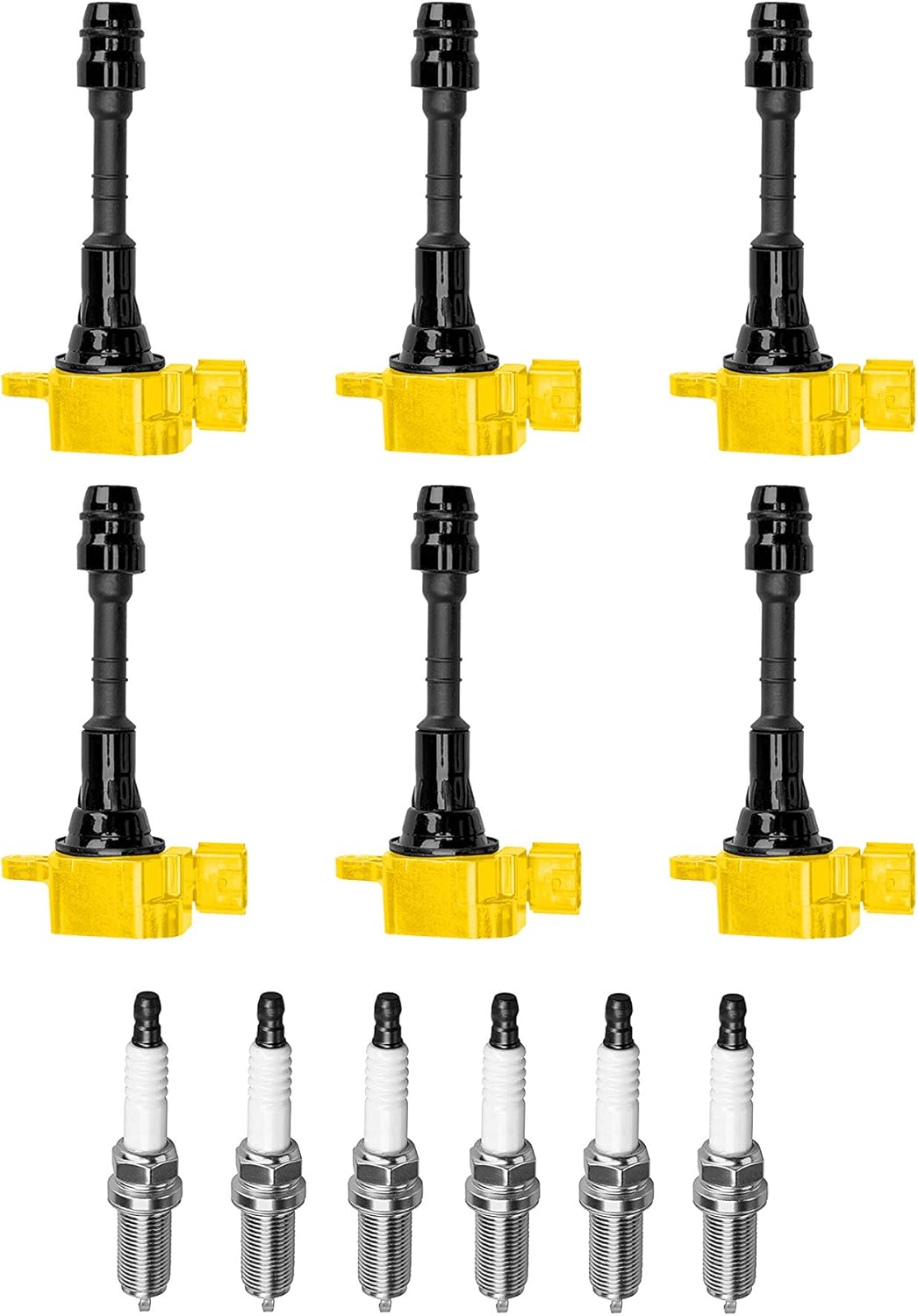 Set of 6 Ignition Coil Pack and Iridium Spark Plug 3.5 V6 Compatible with Nissan Altima Maxima Pathfinder Frontier Quest Infiniti I35 G35 FX35 QX4 2002 2003 2004 2005 2006 2007 2008 Replaces# UF349