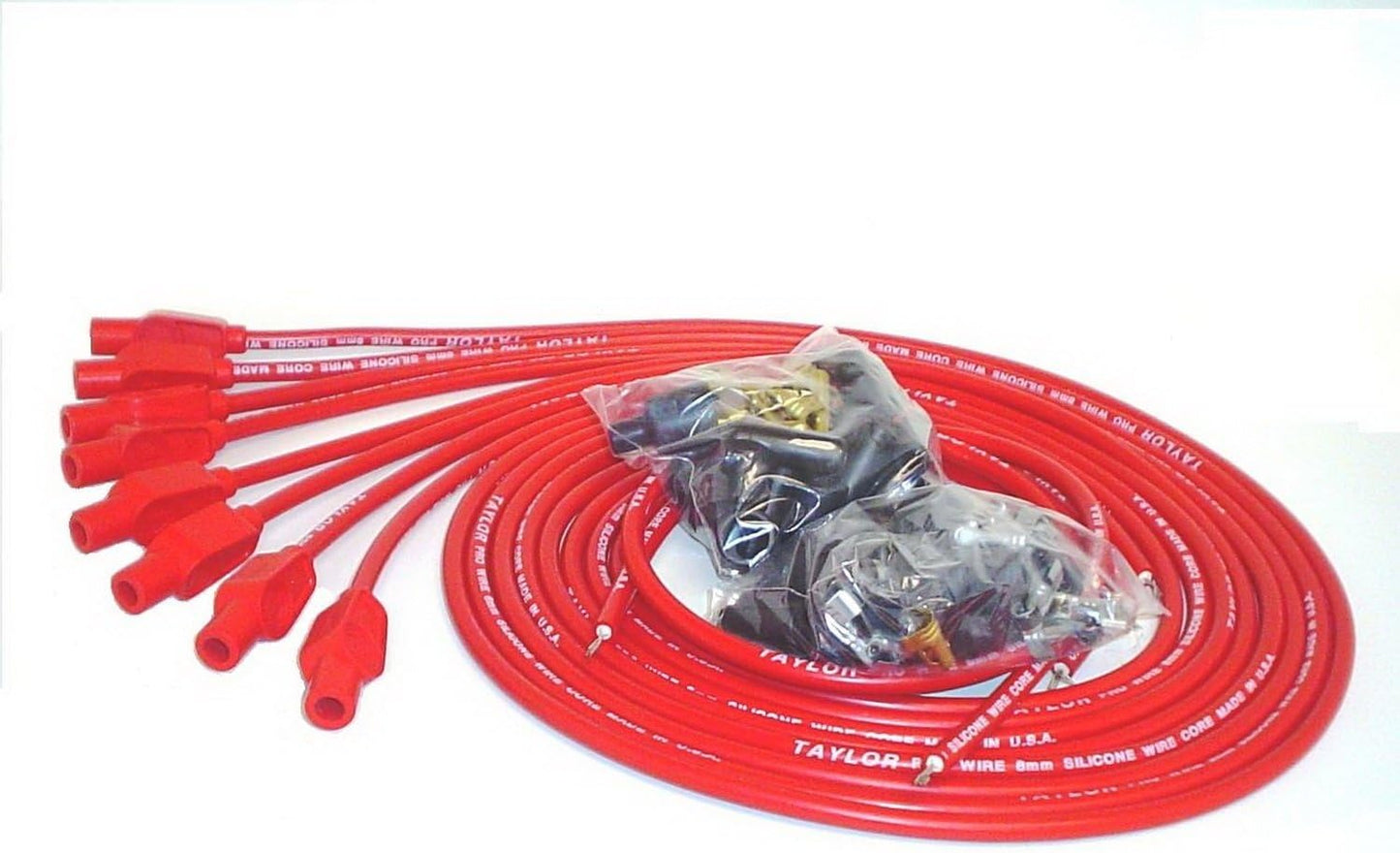 Taylor Cable 70254 Red Universal Fit 8mm TCW Pro-Wire Ignition Wire Set