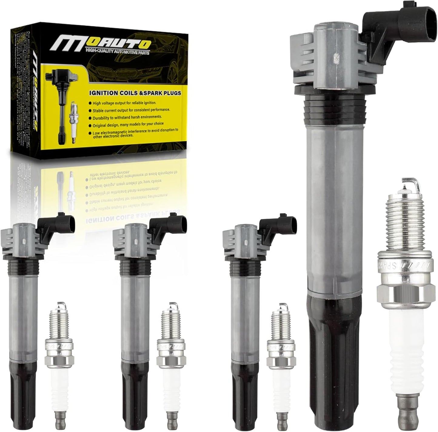 Set of 4 Ignition Coils Pack UF781 3052059B013 & 4 PCS Iridium Spark Plugs Compatible with Honda Accord CR-V Civic Insight RDX 2017-2021 1.5L 2.0L