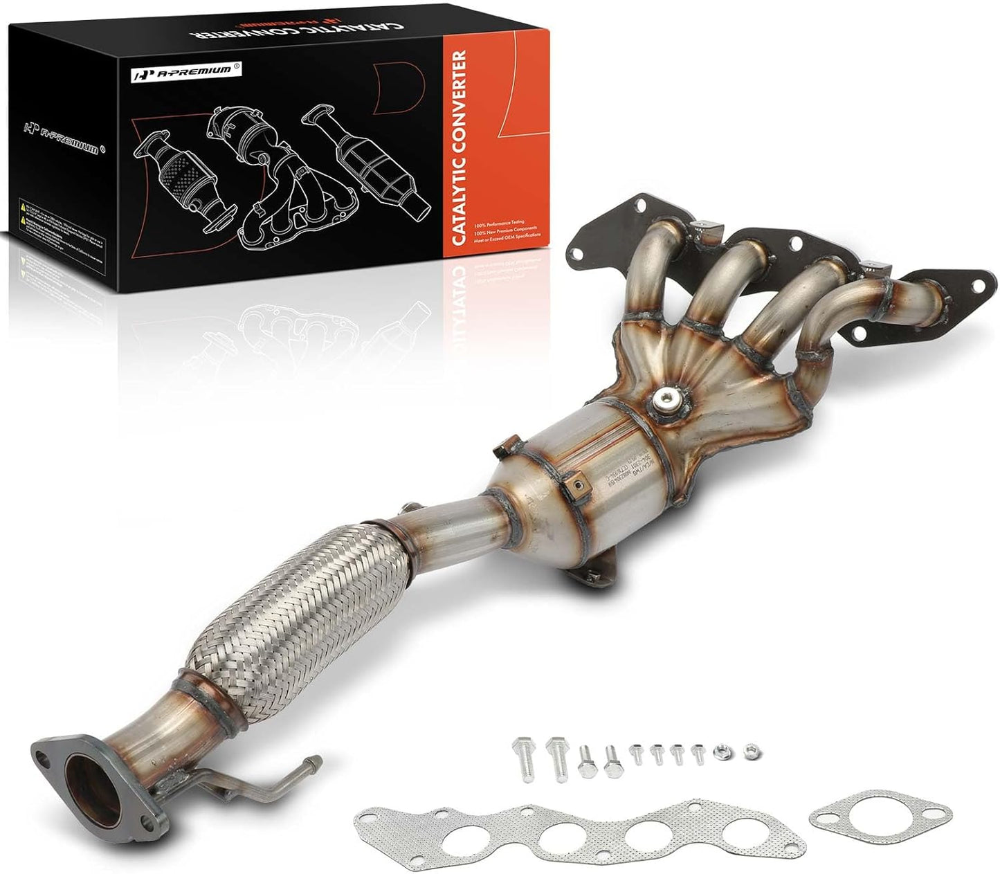 A-Premium Exhaust Manifold Catalytic Converter Kit Direct-Fit Compatible with Ford Transit Connect 2014 2015 2016 2017 2018 2.5L, EPA Compliant