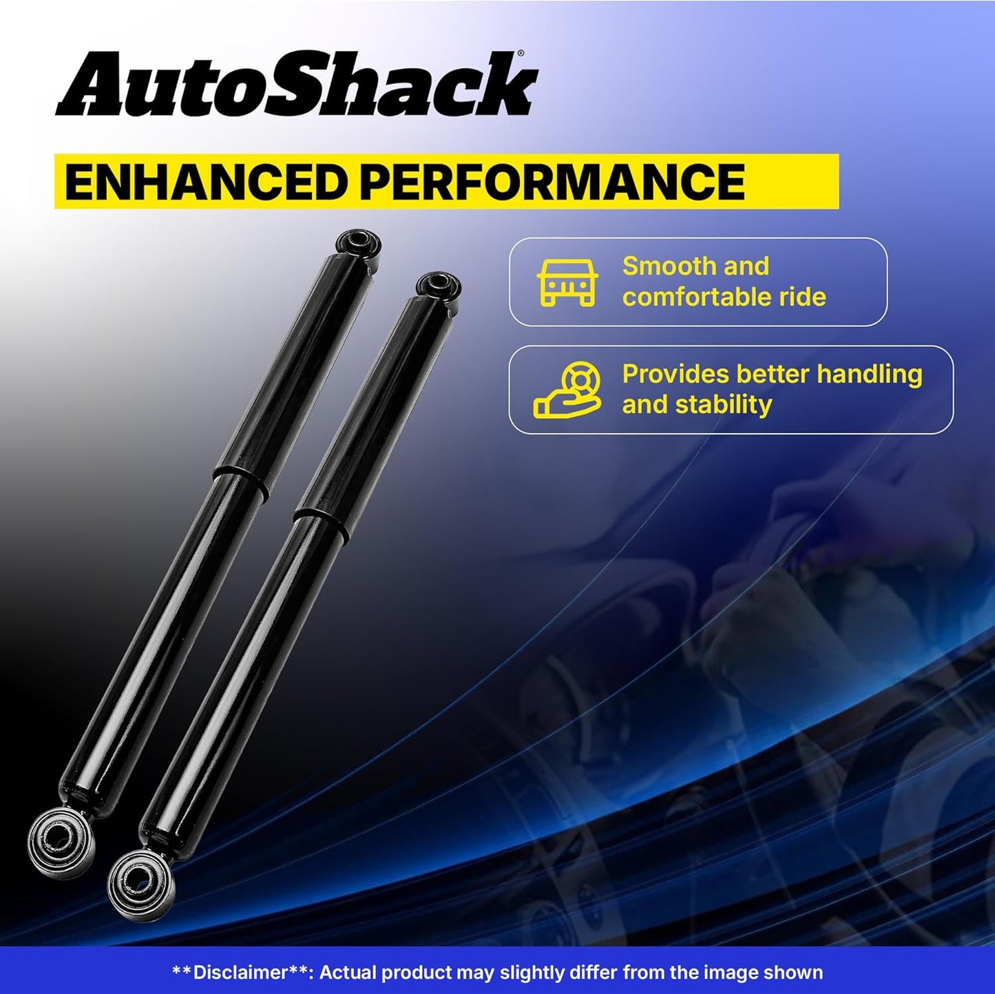AutoShack Rear Shock Absorbers | Replacement for 2007-2024 Chevrolet Silverado 1500 2007-2024 GMC Sierra 1500 2019 GMC Sierra 1500 Limited | 2-PC