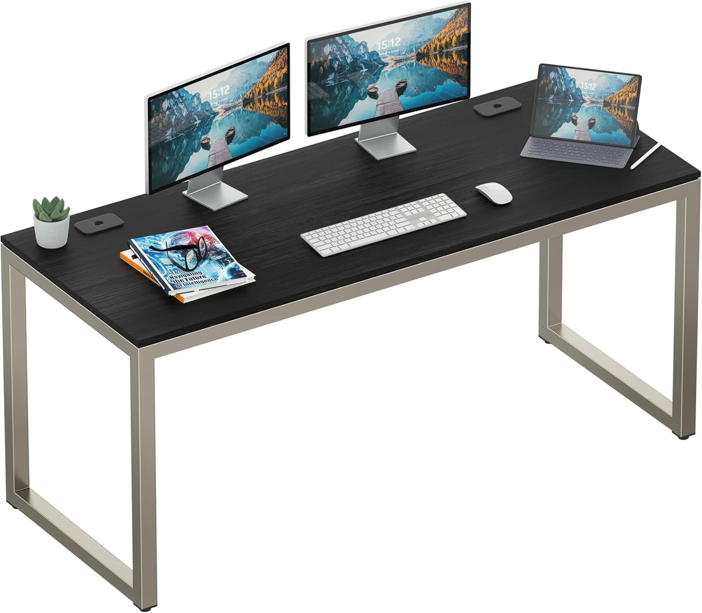 SHW 55-Inch Commercial-Grade Office Computer Desk, White
