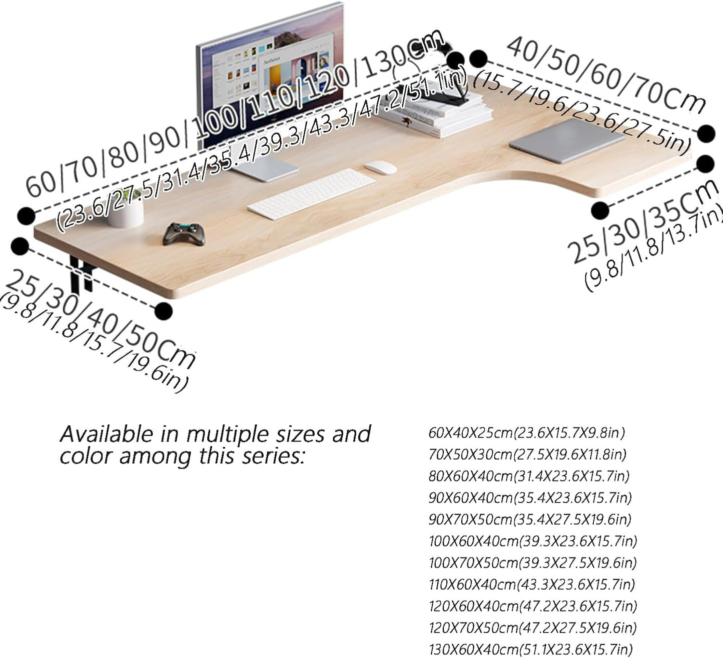 Wall Mounted L-Shape Corner Desk Home Office Corner Table Floating Laptop Desk Fold Down For Study, Bedroom, Bathroom Or Balcony(110X60X40cm(43.3X23.6X15.7in),black)