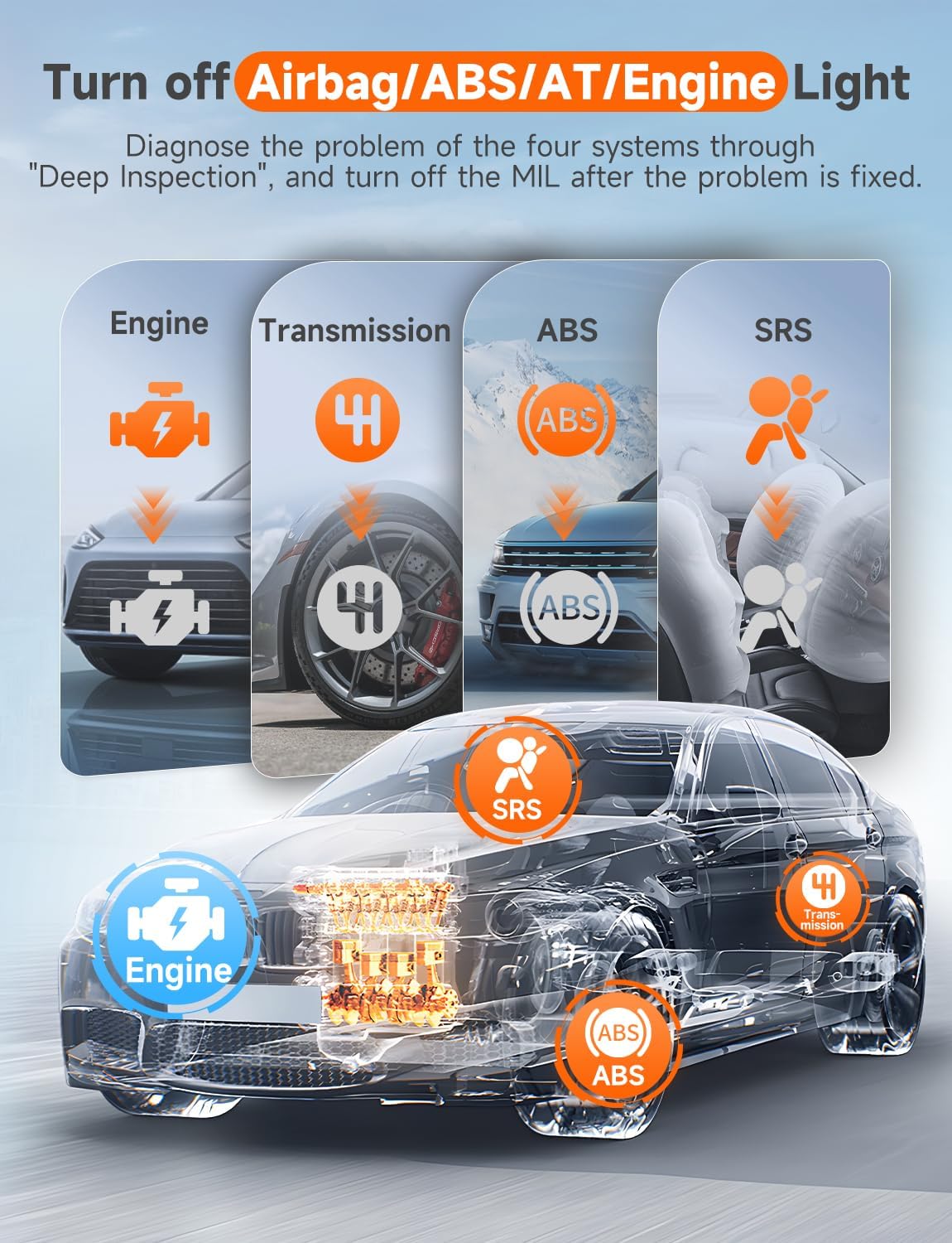 AUTOPHIX 3210 Pro OBD2 Scanner Bluetooth, ABS SRS Transmission Airbag Scanner, Check Engine Light Code Reader, Wireless Car Scan Tool Diagnostic Scanner with Battery Test, Works with iOS & Android