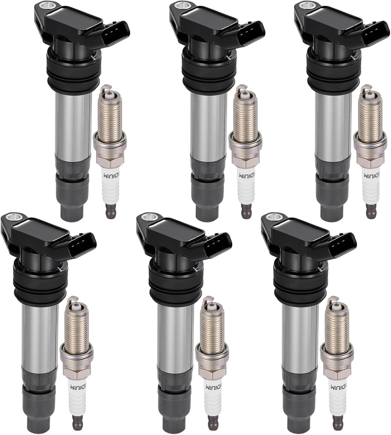 BDFHYK Ignition Coil Pack and Double Iridium Platinum Spark Plugs Compatible with BMW 328i xDrive 528i X3 525i 530i 325i 325xi 330i 330xi X3 Z4 X5 3.0L 2.5L L6 0221504470 12120032137 UF592, Sets of 6