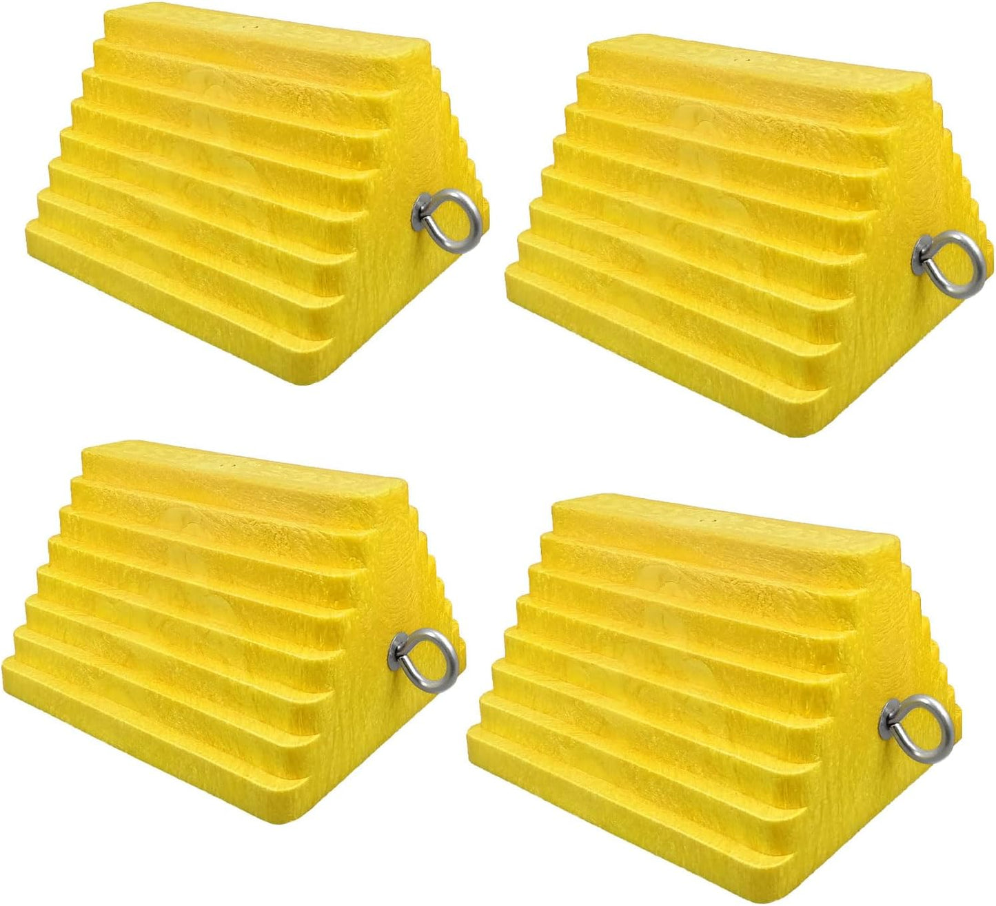 2 Pack Heavy Duty Rubber Wheel Chock with Handle, Sturdy Solid Anti Slip Wheel Stopper for All Weather Use -Trucks, RV, Travel Trailer, Pop Up Camper Accessory, 2 Pcs