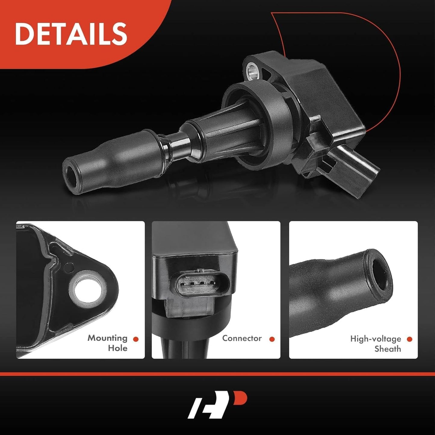 A-Premium Engine Ignition Coil Pack Compatible with Hyundai & Kia Vehicles - L4 1.6L - Elantra 2017-2019, Sonata 2015-2019, Tucson 2016-2018, Veloster Kona Forte Forte5 Optima Seltos Soul, 4-PC Set