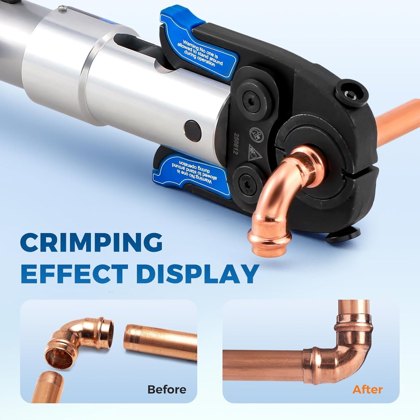 Bonvoisin Copper Pipe Crimping Tool, Hydraulic Crimping Tool With 1/2", 3/4", 1" Jaws, Copper Stainless Tube Fittings Propress Tool