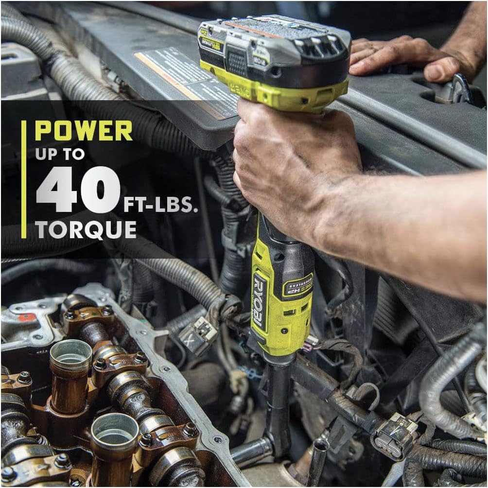 RYOBI ONE+ HP 18V Brushless Cordless 1/4 in. Extended Reach Ratchet (Tool Only) - PBLRC01B