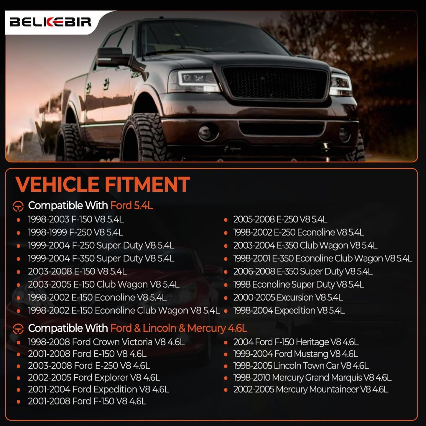 Set of 8 Ignition Coil Pack & Iridium Spark Plugs Compatible with V8 5.4L 4.6L Ford Expedition F150 F250 F350 Explorer Excursion E150 E250 E350 Crown Victoria Mustang Lincoln Replace DG508 FD503 SP479