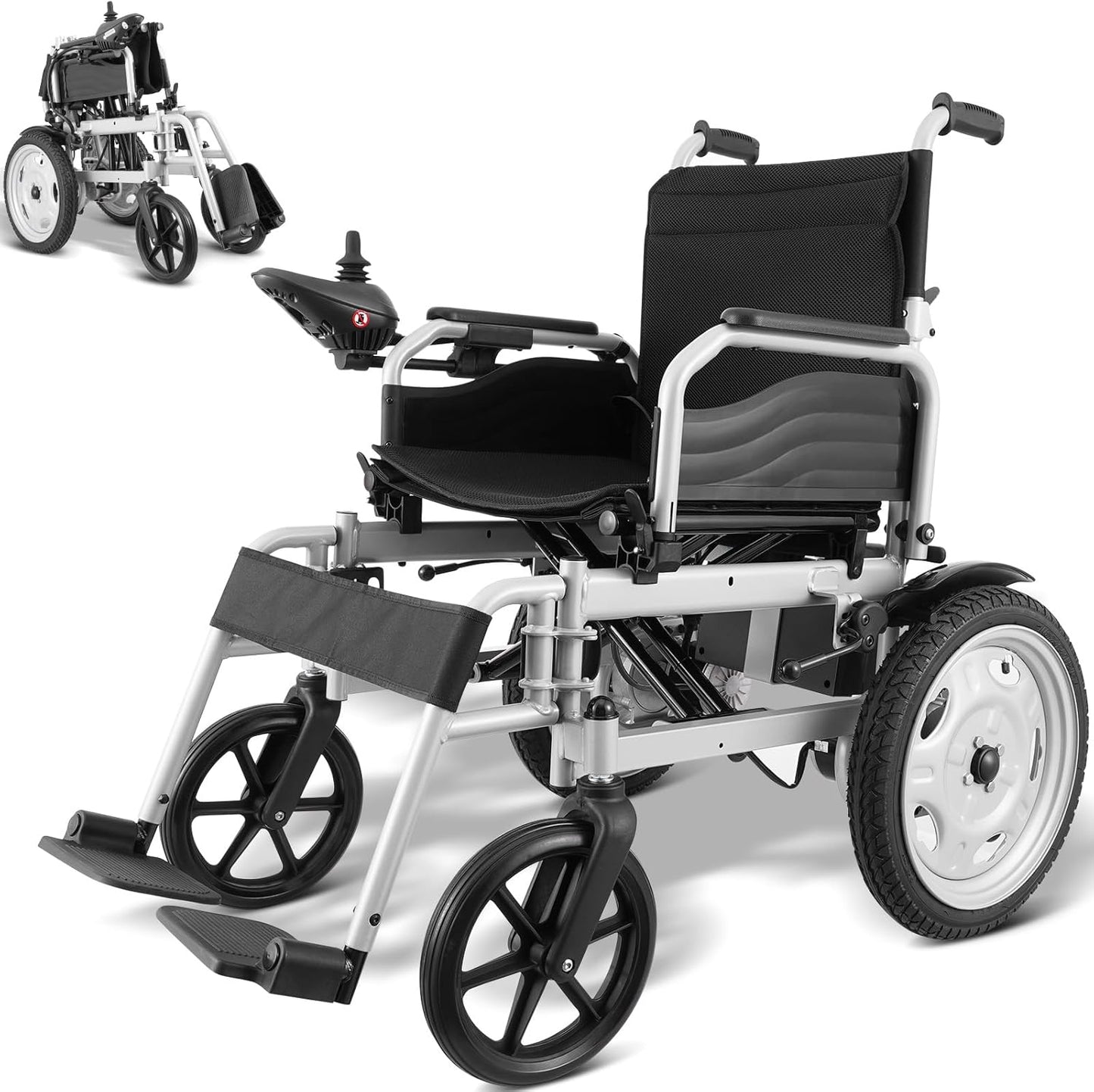 VEVOR Electric Wheelchair for Adults Seniors, 300 lbs Weight Capacity, 20 in Width Lightweight Foldable Motorized Power Wheelchairs, Long Range All Terrain Aluminum Alloy Chair