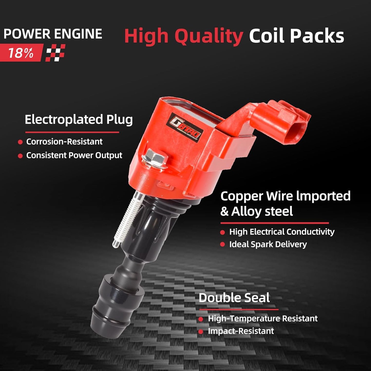 Set of 4 Upgraded Ignition Coil Pack and Iridium Spark Plug for 2.0L 2.2L 2.4L L4 Pontiac Chevy Cobalt HHR Malibu Captiva Buick LaCrosse Regal GMC Saab Saturn Replaces UF491 12578224