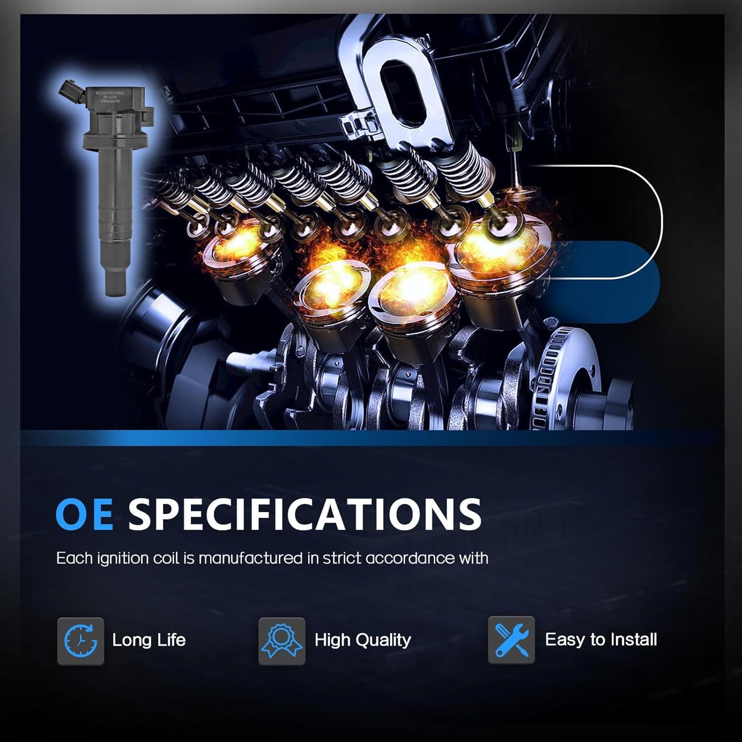 Set of 4 Ignition Coil Pack Replacement for 1.8 L4 Toyota Corolla Matrix Celica Pontiac Vibe Chevy Prizm 2000 2001 2002 2003 2004 2005 2006 2007 2008 1.8L Coils Replaces# UF247 C1249