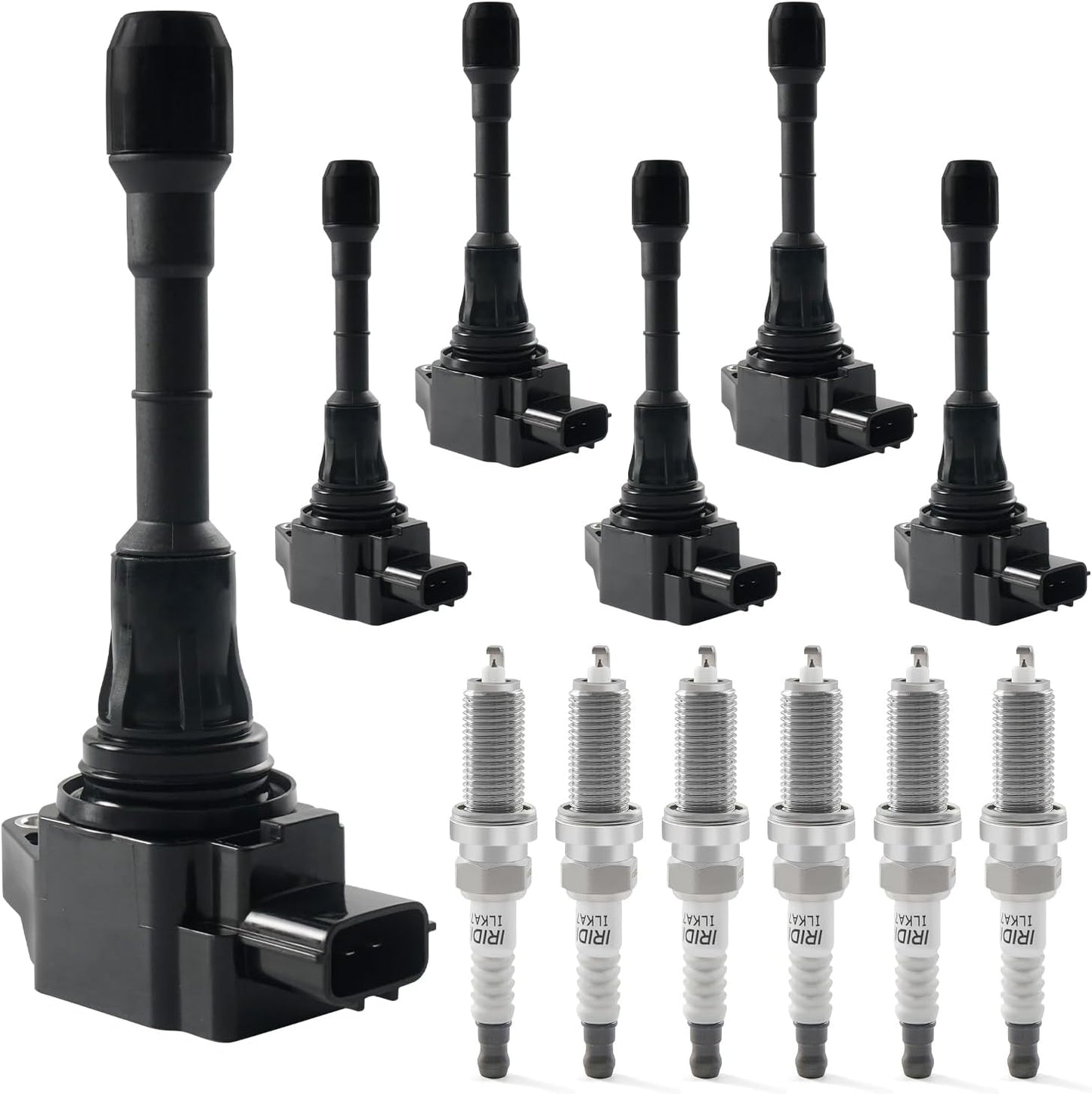 Set of 6 Ignition Coil Pack & Iridium Spark Plugs Compatible with 2007-2020 Nissan Altima Maxima Murano Pathfinder Quest 350Z Infiniti Q50 Q70 QX60 EX35 FX35 G25 G35 JX35 M35 M35h V6 3.5 Replace UF550