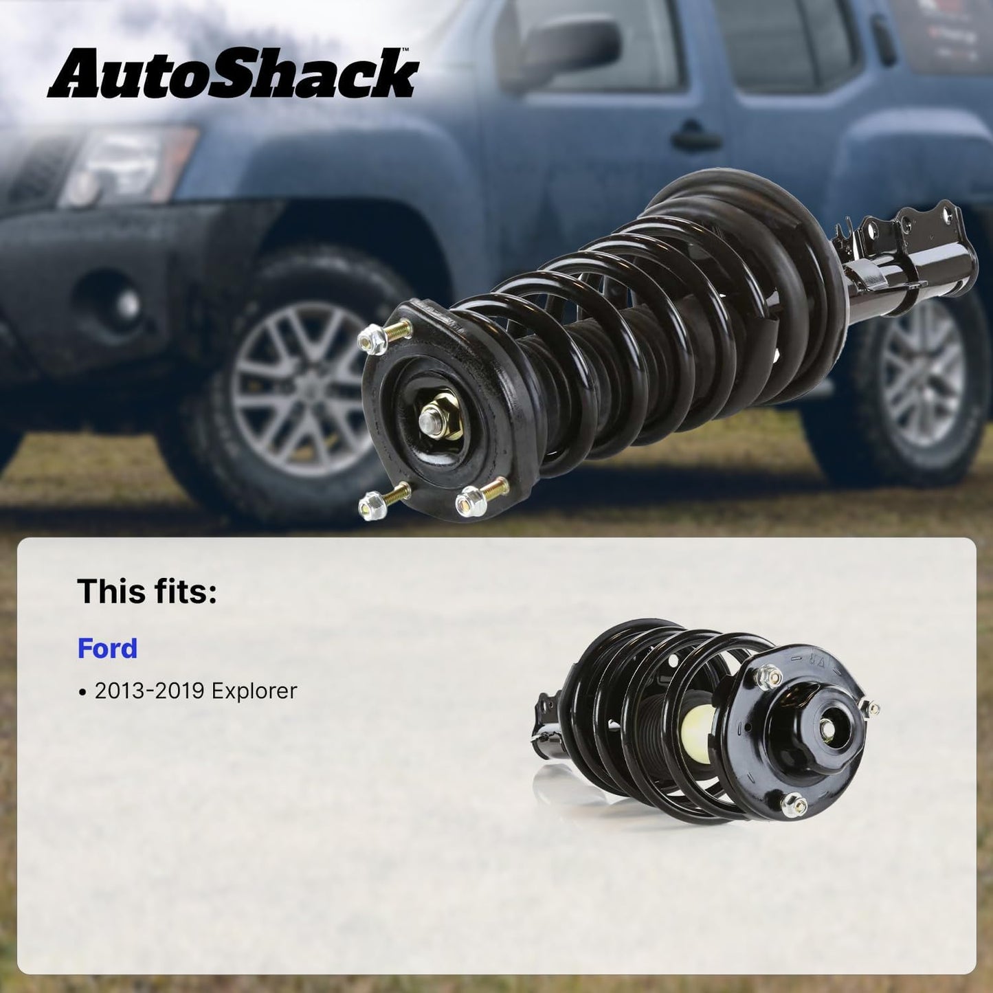 AutoShack Front Right Complete Strut & Coil Spring | Replacement for 2013-2019 Ford Explorer | 1-PC