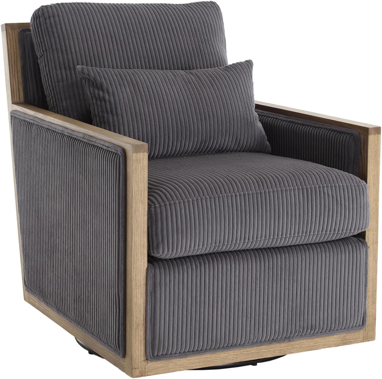 SZLIZCCC 360 Degree Swivel Barrel Chair, Round Accent Chair, Living Room Swivel Accent Sofa Chair, Club Lounge Armchair for Living Room Bedroom Office (Beige Corduroy)