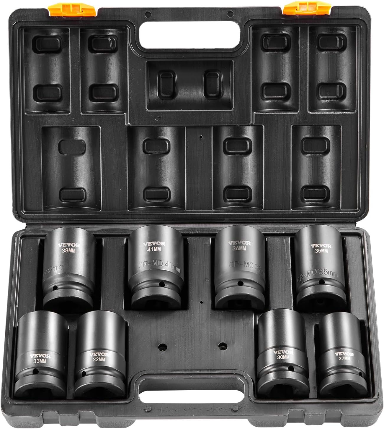 VEVOR Impact Socket Set 3/4 Inches 29 Piece Impact Sockets, 6-Point Sockets, Rugged Construction, CR-M0, 3/4 Inches Drive Socket Set Impact SAE 3/4 inch - 2-1/2 inch, with a Storage Cage
