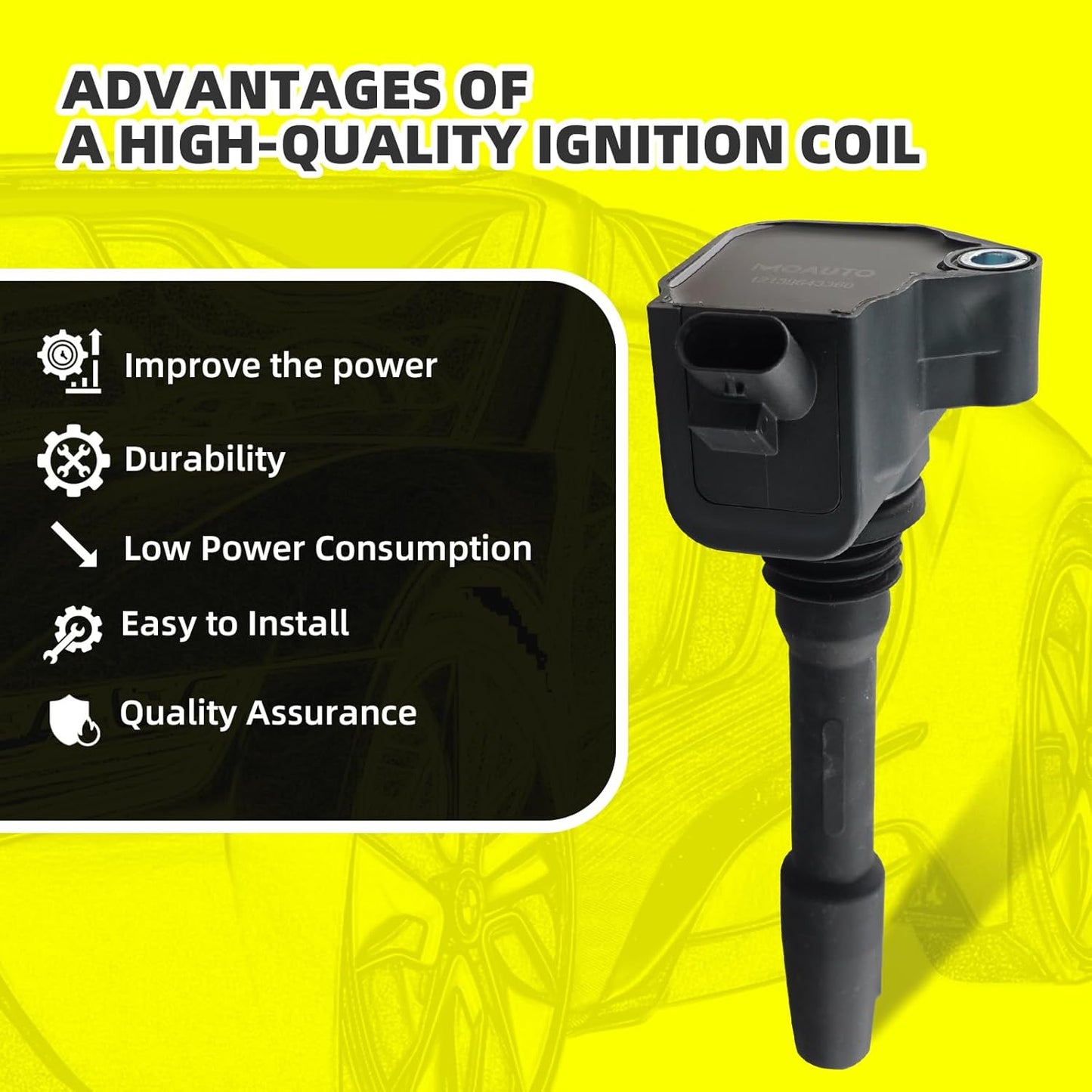 Set of 6 Ignition Coils Pack UF750 12138643360 & 6 PCS Iridium Spark Plugs Compatible with BMW 340i GT 540i X3 740i 640i xDrive M240i X4 Mini Cooper Clubman - 1.5L 3.0L L3 L6