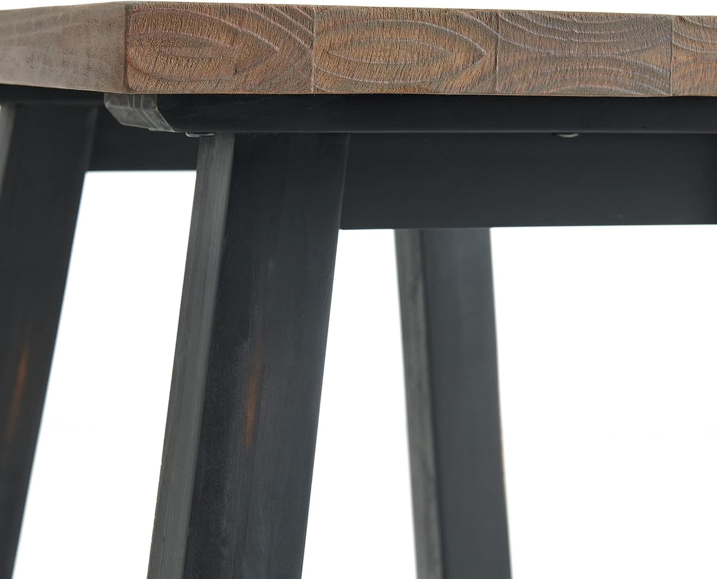 Adam 32 in. Solid Pine Wood Desk, Rustic Industrial Style, Distressed Black Sawhorse Legs, Compact Office Desk, Natural Wood Characteristics, 32 in. W x 21 in. D x 30 in. H, Ideal for Home Office
