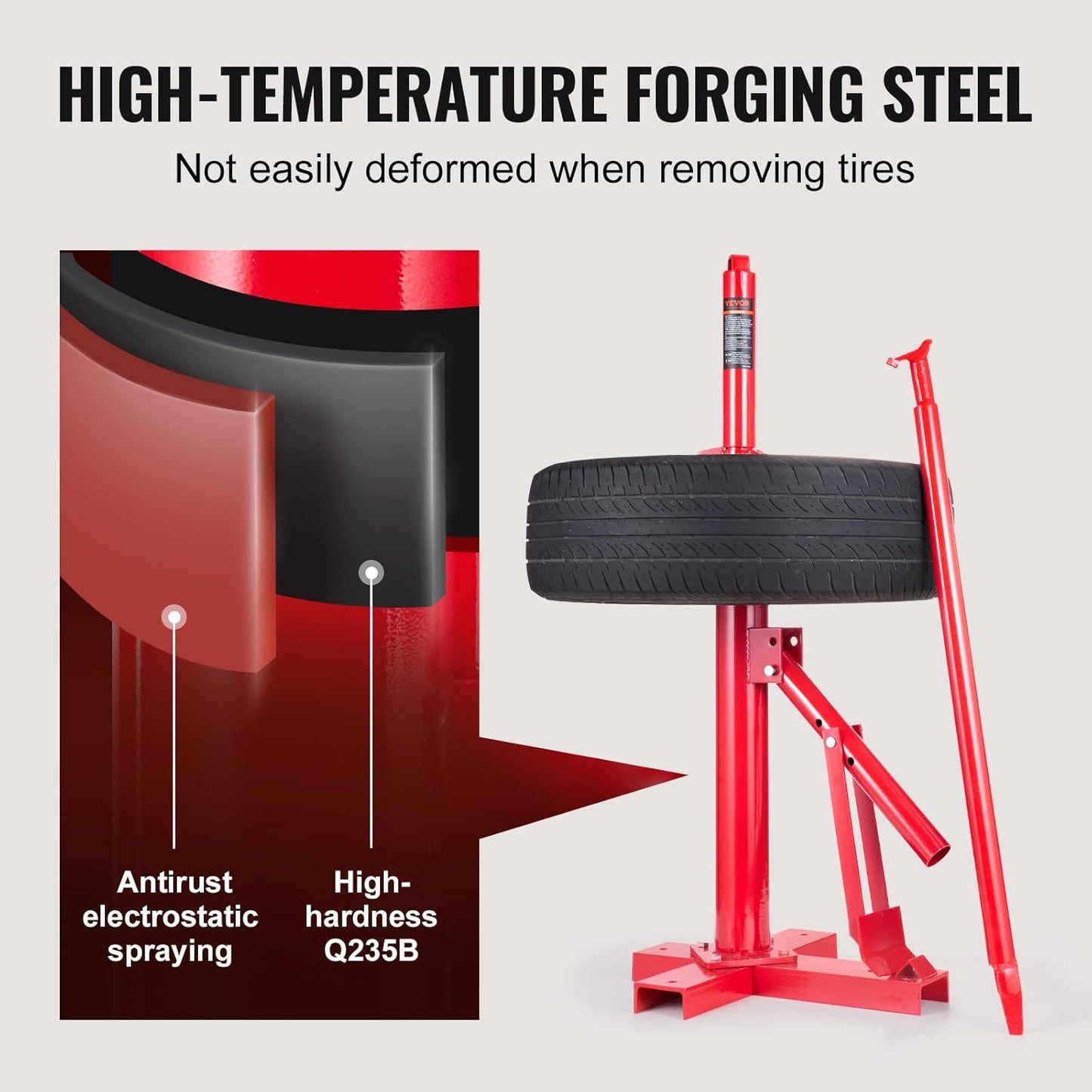 VEVOR Manual Tire Changer, Portable Hand Bead Breaker Mounting Tool for 8"-16" Tires, Compatible with Car Truck Trailer, Tire Mounting Machine for Home Garage Small Auto Shop