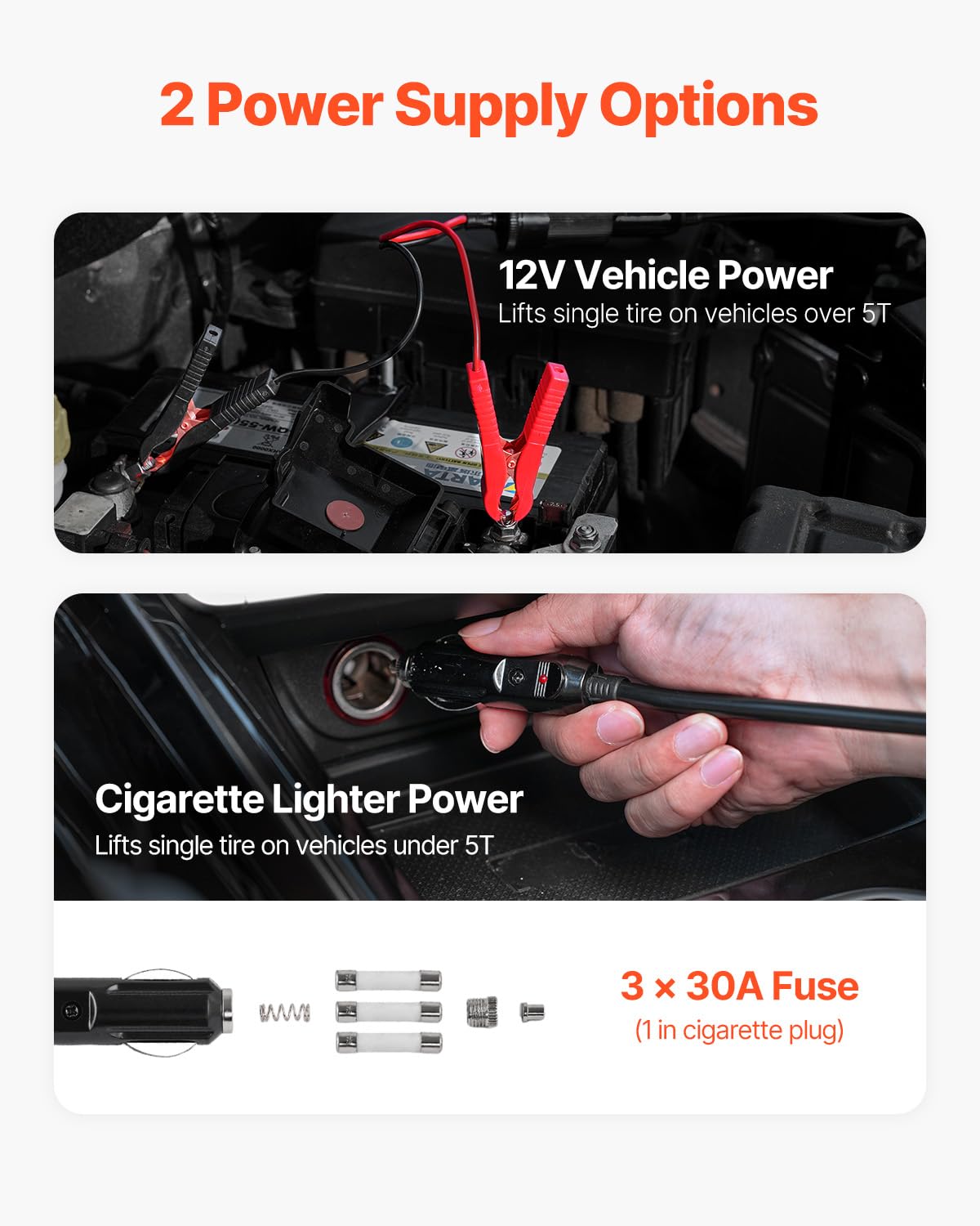 VEVOR Electric Car Jack, 5 Tons /11000 lbs, Scissor Jack with Built-in Inflator, 12V Tire Change Replacement with Impact Wrench & LED Light, Portable Jack kit for Sedan, SUV, Truck