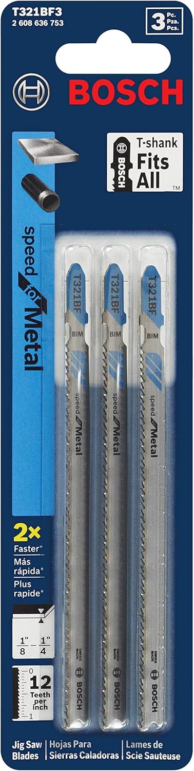 Bosch T318A100 100-Piece 5-1/4 In. 24 TPI Basic for Metal T-Shank Jig Saw Blades